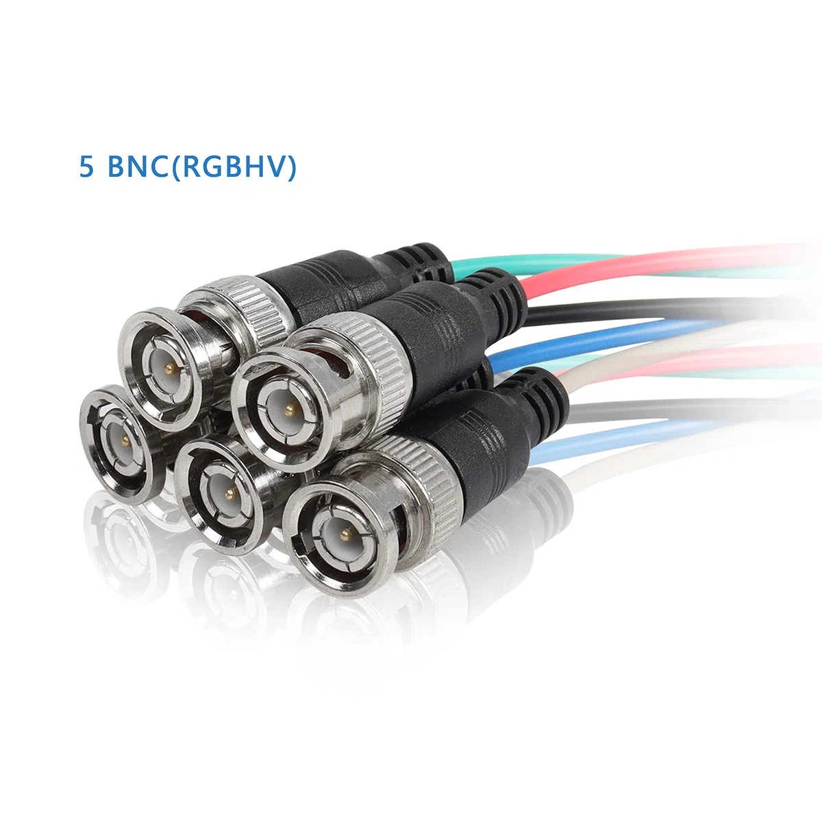 MEIRIYFA Kabel wideo VGA do BNC, HD15 VGA do 5 BNC RGB wtyczka koncentryczna wysoka rozdzielczość do monitora HDTV kabel (czarny) - 1,5 m