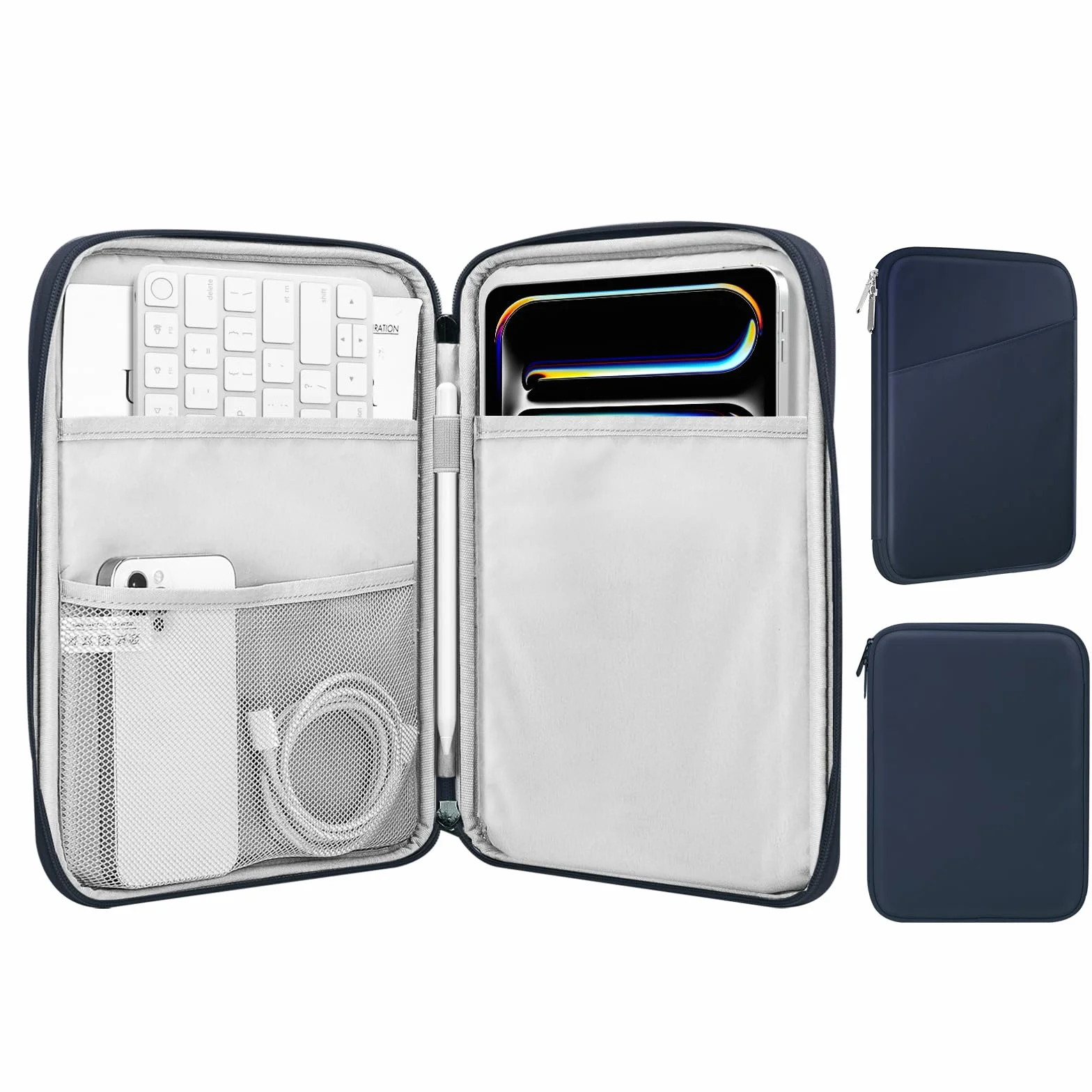 MoKo Etui na tablet 9-11 cali, pasuje do iPada air 5 10.9" 2022, iPada Pro 11 M2 2022-2018, iPada 10 10.9 2022, iPada Air 4 10.9, Tab S8/A7, torby ochronnej z kieszenią, Indigo