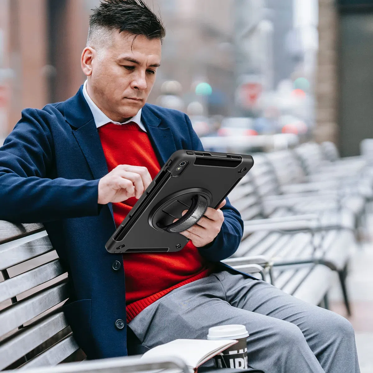 Gerutek Etui do Lenovo Tab P11 2. generacji 11,5 cala 2023, odporne na uderzenia wytrzymałe etui ochronne z obrotowym stojakiem, pętlą na rękę i paskiem na ramię, etui pancerne do Lenovo Tab P11 Gen 2