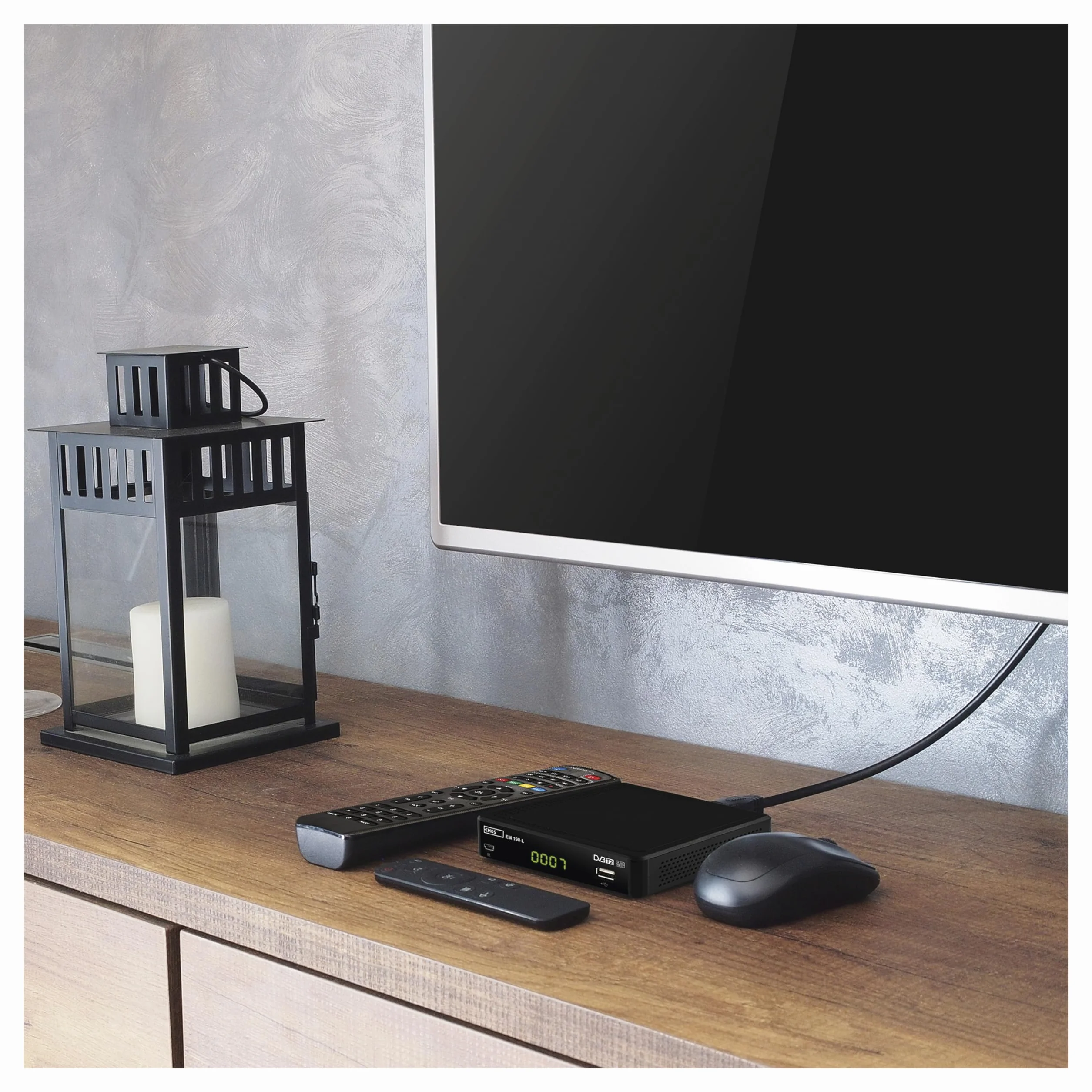 EMOS Dekoder DVB-T2 Tuner TV naziemnej HD H.265 HEVC USB HDMI SCART PVR