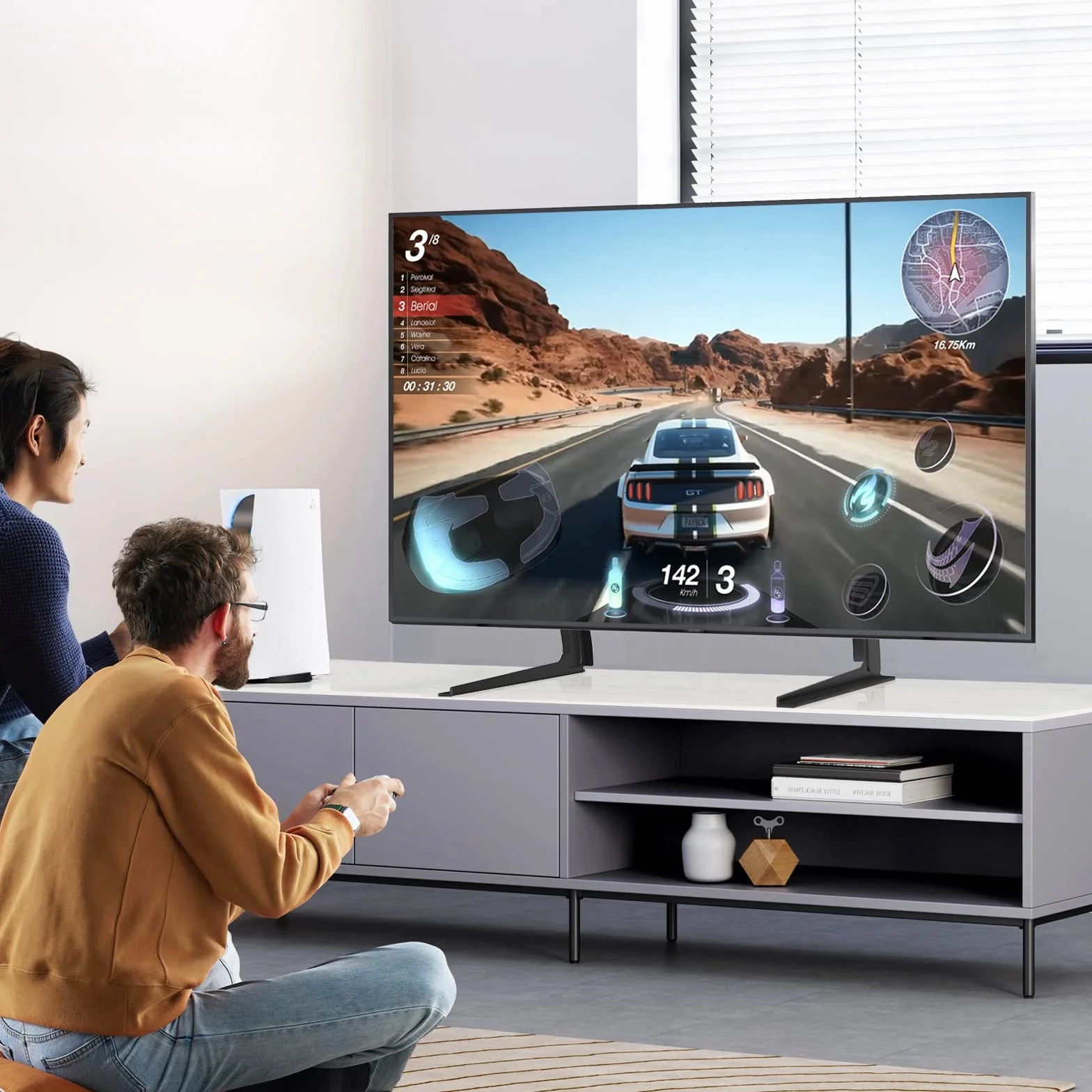 RFIVER uniwersalne nóżki do telewizora o przekątnej 32 – 55 cali, stojak na telewizor, regulacja wysokości, kompatybilny ze standardem VESA, maks. wymiary 800 x 400 mm