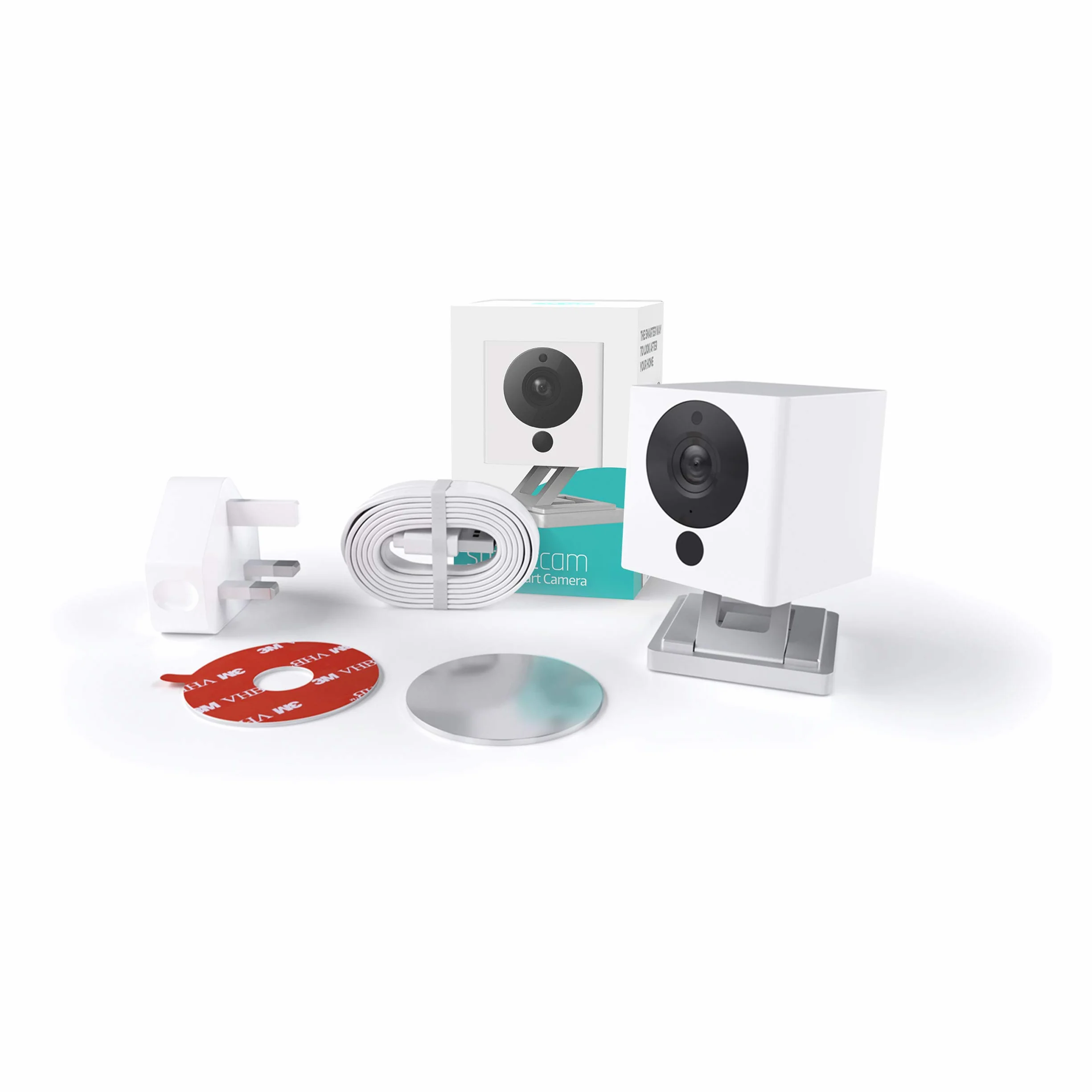 Neos SmartCam kamera bezpieczeństwa Wi-Fi SmartHome, współpracuje z Alexa, wideo HD 1080P, noktowizor, 2-drożny dźwięk, bezpłatne przechowywanie w chmurze, obsługa Wielkiej Brytanii, biała, pojedyncze