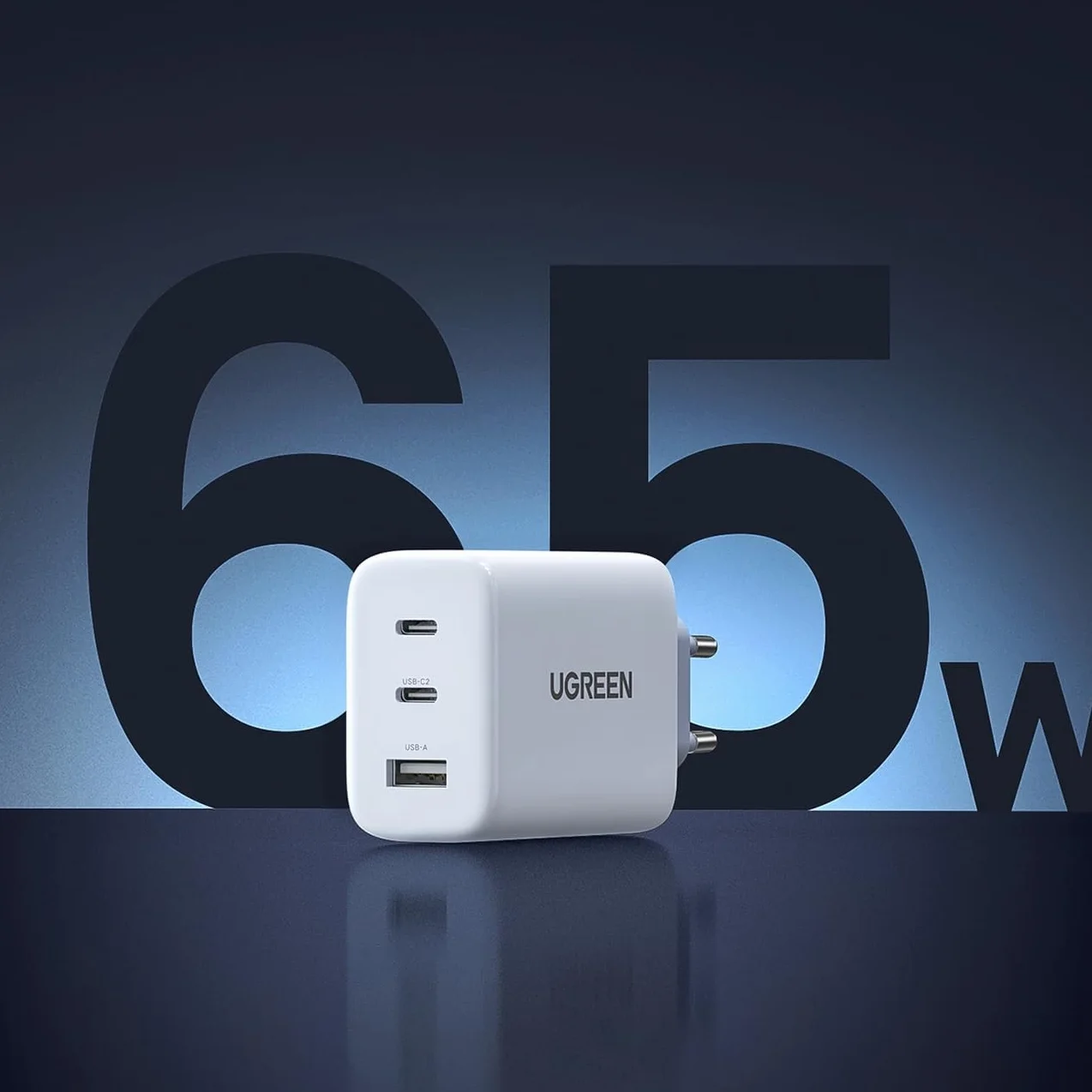 UGREEN Ładowarka ścienna CD275 65W 2x USB-C 1x USB Biała