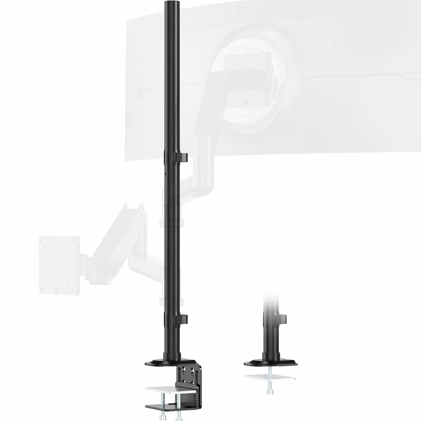 Stalowy drążek do monitora 814 mm 2-częściowy 40 kg czarny