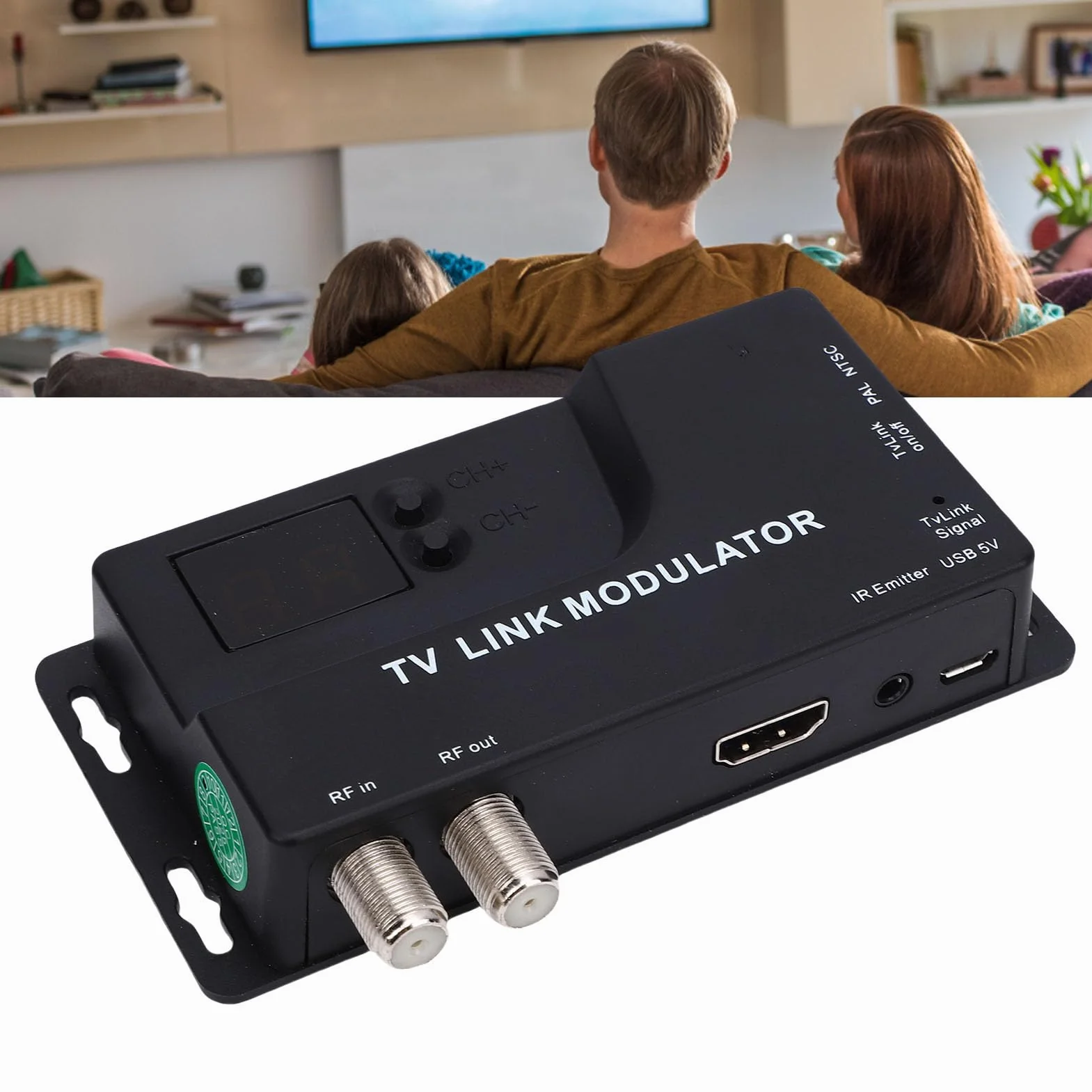 Zunate Modulator HDMI na RF Konwerter Koncentryczny 1080P 471,25-885,25 MHz PAL NTSC