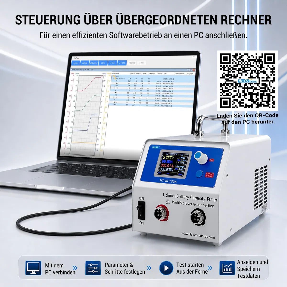 Heltec 4 kanały 0,3-5 V 0,5-50 A Tester pojemności/obciążenia akumulatora/monitor do akumulatorów Li-ion/18650/LTP/LiFePO4 elektronarzędzia