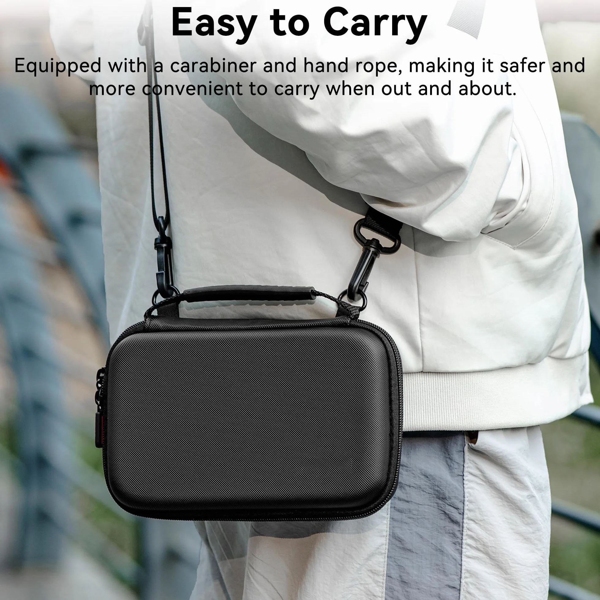 Osmo Pocket 4 Etui Transportowe Przenośna Twarda Torba Podróżna z PU Shell Ochronna Obudowa do DJI Osmo Pocket 4 Creator Combo Kamery z Paskiem na Ramię