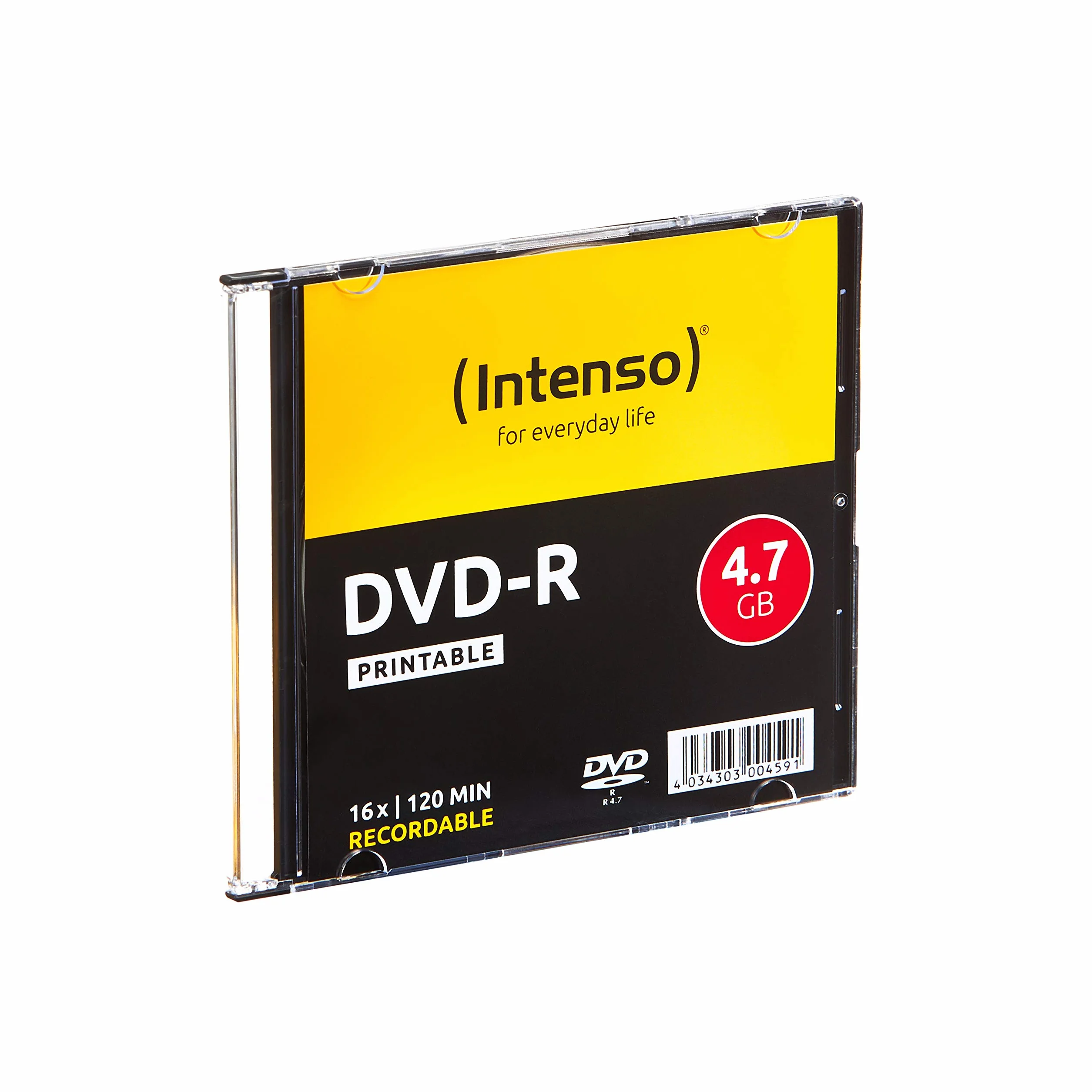 Intenso DVD-R Rohlinge, Printable, 4,7 GB, 16 x Speed, 10 x Slim Case