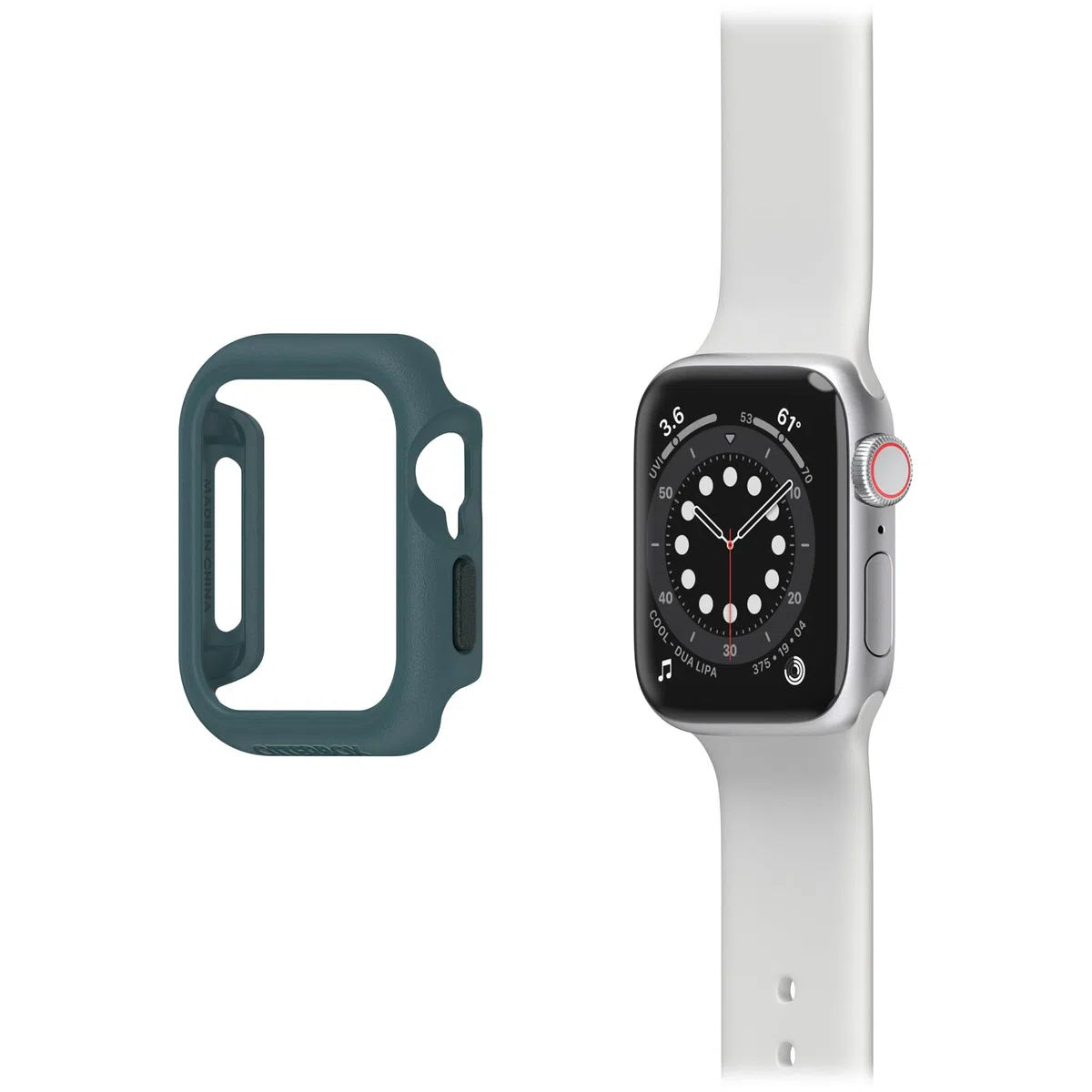OtterBox Całodzienne etui na zegarek Apple Watch Series SE (3/2nd/1st gen)/6/5/4-44mm, Odporny na wstrząsy, elegancki futerał na zegarek Apple, chroni wyświetlacz i krawędzie, Zielony/Niebieski