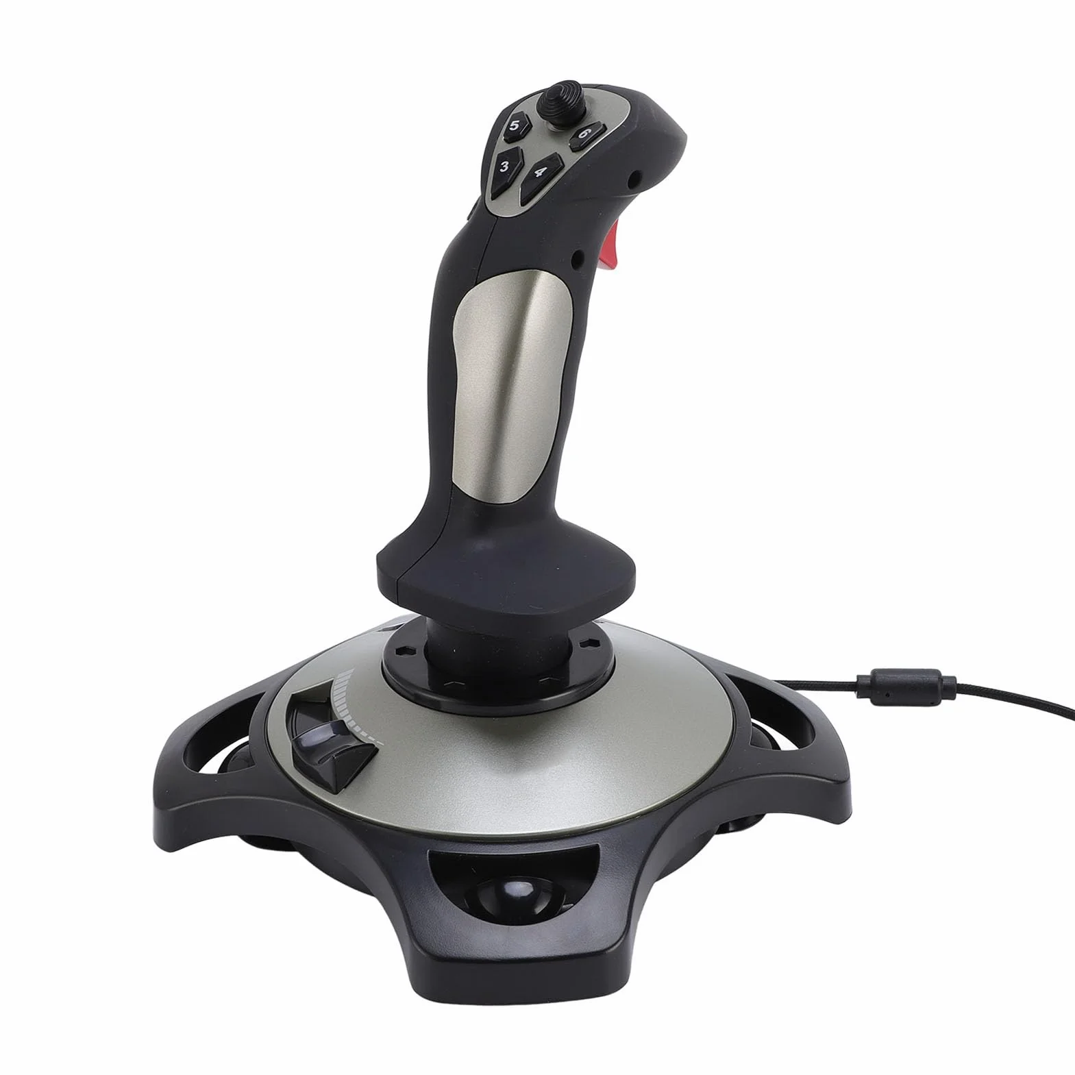 Elprico Symulator Lotu Kontroler Typu Joystick Przewodowy Drążek Sterowy USB z Wibracjami i Przyciskami Wielofunkcyjnymi dla 7 8 10 11, Doskonały dla Graczy w Gry Lotnicze