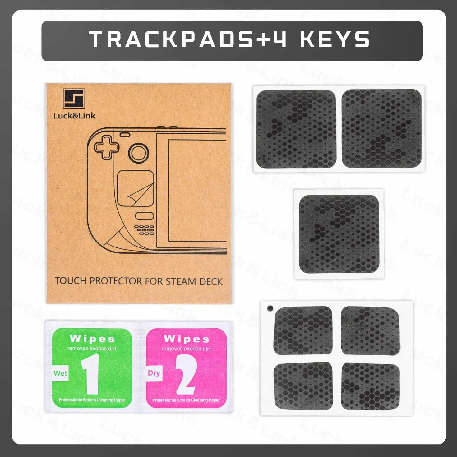 Steam Deck Touchpad Protector, Naklejka Ochronna Skórzana Teksturowana, Uchwyt Skin Luck&Link
