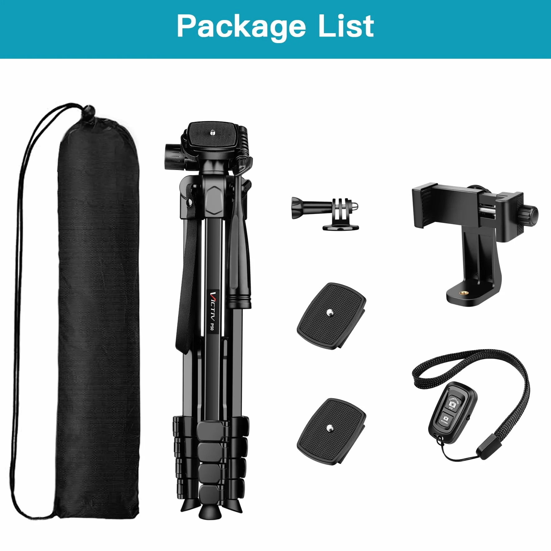 Victiv Statyw do aparatu Canon Nikon Sony, 172 cm, przenośny aluminiowy statyw do aparatu z odłączaną głowicą 3-kierunkową, lekki statyw podróżny do lustrzanki cyfrowej