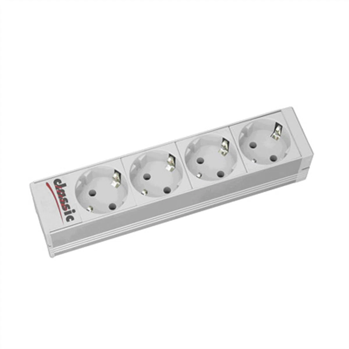 BACHMANN Listwa zasilająca 25,4 cm, 4 gniazda (kolor: aluminium)