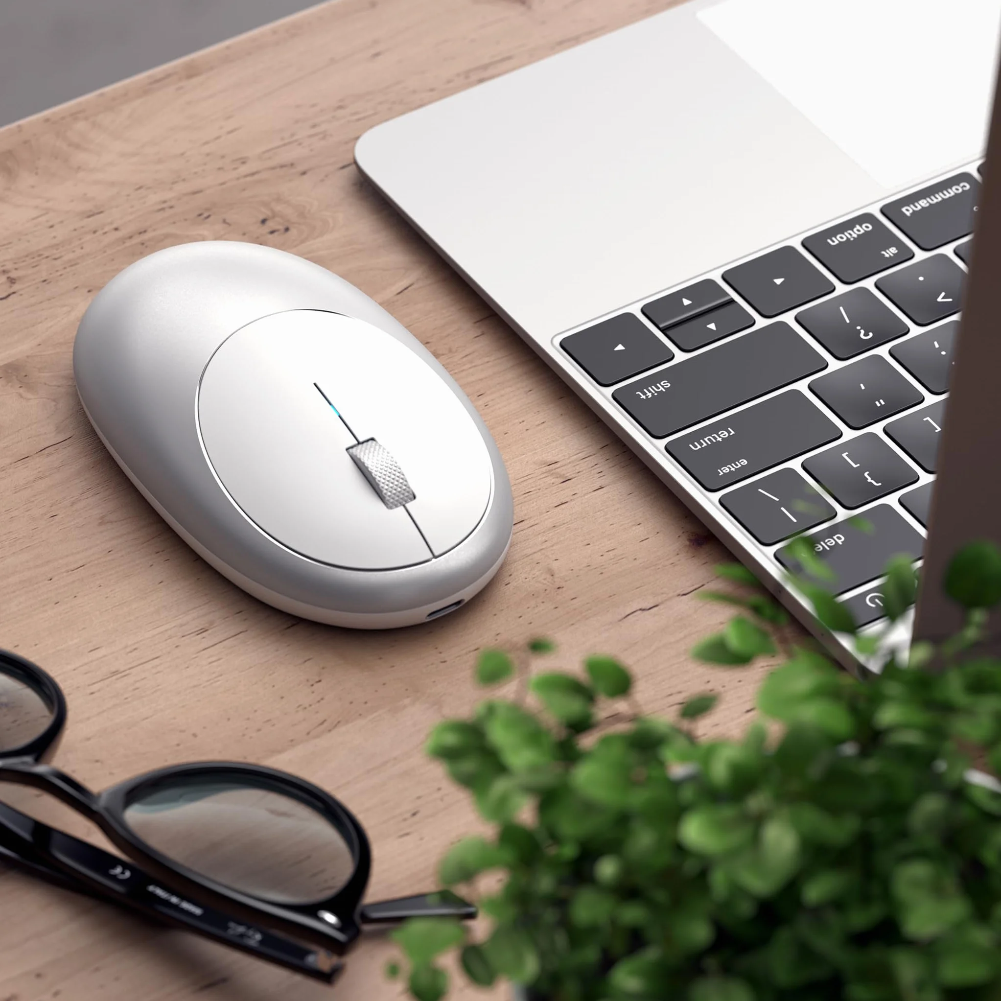 SATECHI Mysz bezprzewodowa M1 aluminium USB-C 1200 DPI Bluetooth srebrna