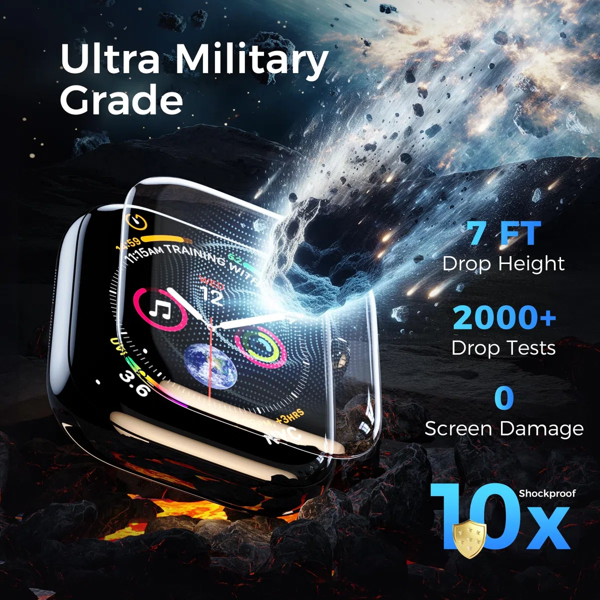 Ochraniacz ekranu kompatybilny z Apple Watch Series 8/7 41 mm, zakrzywiony 3D pełne pokrycie ochrona przed zarysowaniami osłona ze szkła hartowanego, ochrona ekranu bez pęcherzyków do iWatch 8/7 41 mm (3 szt.)