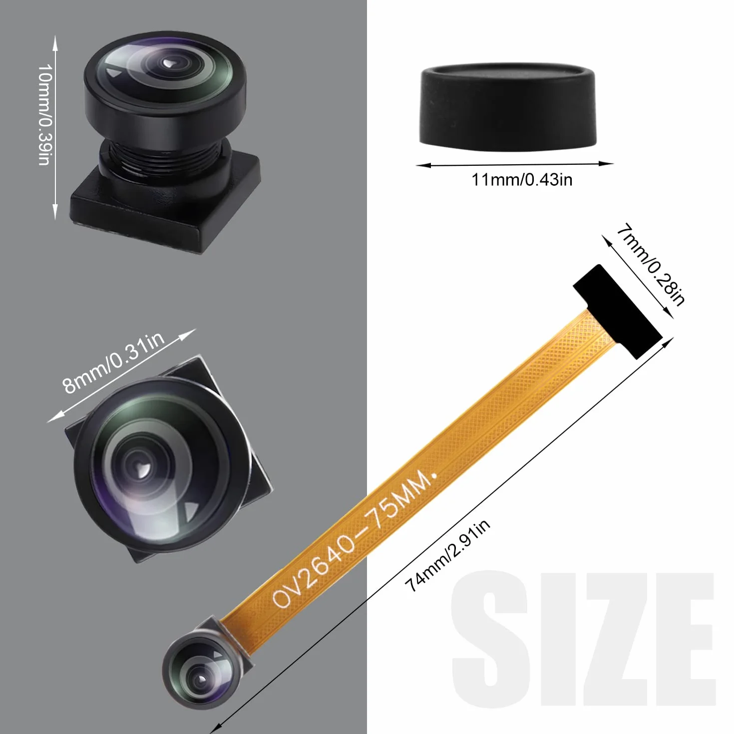CHRI OV2640 moduł kamery 160° obiektyw szerokokątny OV2640 obiektyw rybie oko 2 megapikseli, obsługuje YUV RGB JPEG do kamery ESP32 Cam T