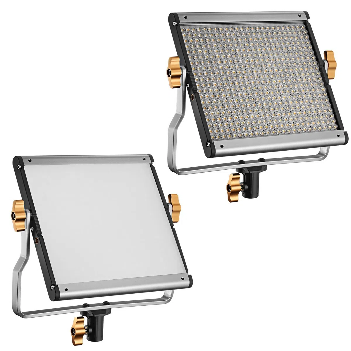 NEEWER z 2 ściemnialnymi, dwukolorowymi diodami LED 480 i statywem zawiera: panel LED o barwie 3200–5600 K i współczynniku oddawania barw CRI 96+ z uchwytem w kształcie litery U, 75-calowy statyw