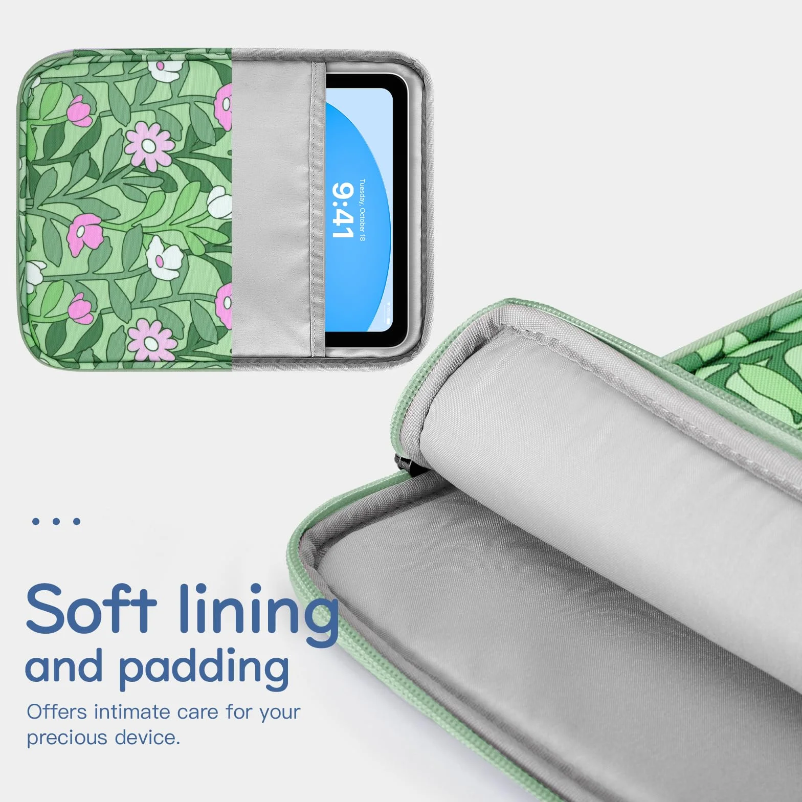 Dadanism 9-11 Inch Tablet Sleeve fits iPad 10.2 2021-2019, iPad Pro 11 2021-2018, iPad Air 4 10.9 2020, Galaxy Tab A8 10.5 2022, Tab A7/S6 Lite 10.4 2020 Tablet Protective Sleeve Bag, Papaver Rhoeas