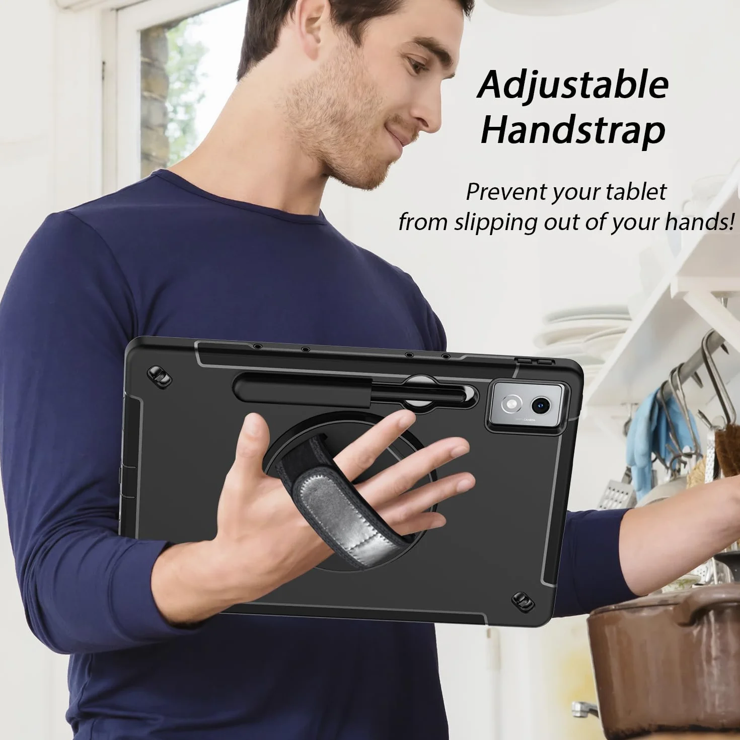 Junfire Wytrzymałe etui do Lenovo Idea Tab Pro 12,7 cala 2025, odporne na uderzenia, obrotowy stojak