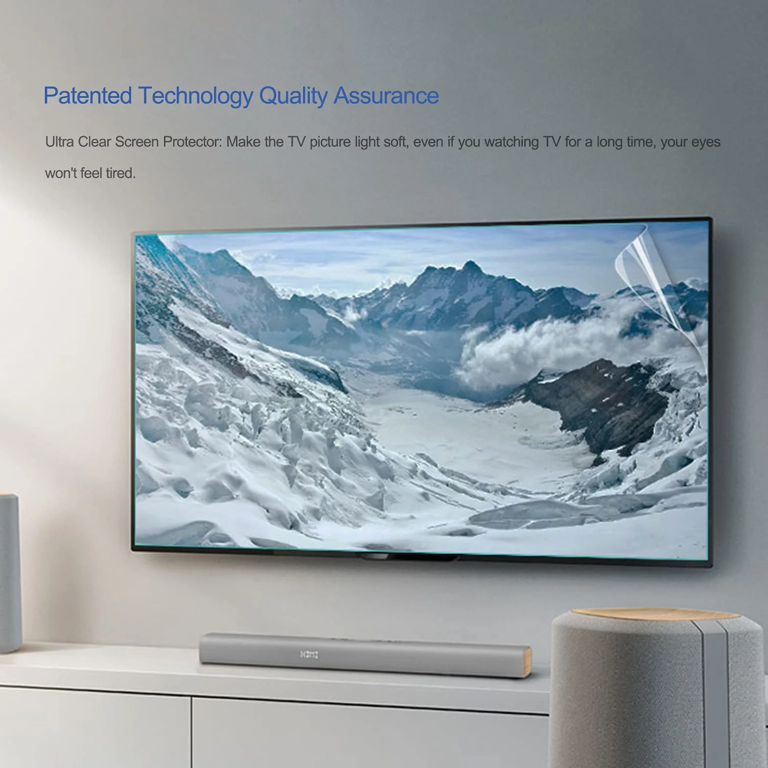 1269 - 75 cali ochrona ekranu przed oślepianiem, filtr przeciwodblaskowy do ekranu telewizora - bez odcisków palców, do LCD, LED, 4K OLED i QLED HDTV, 58" 1269 * 721