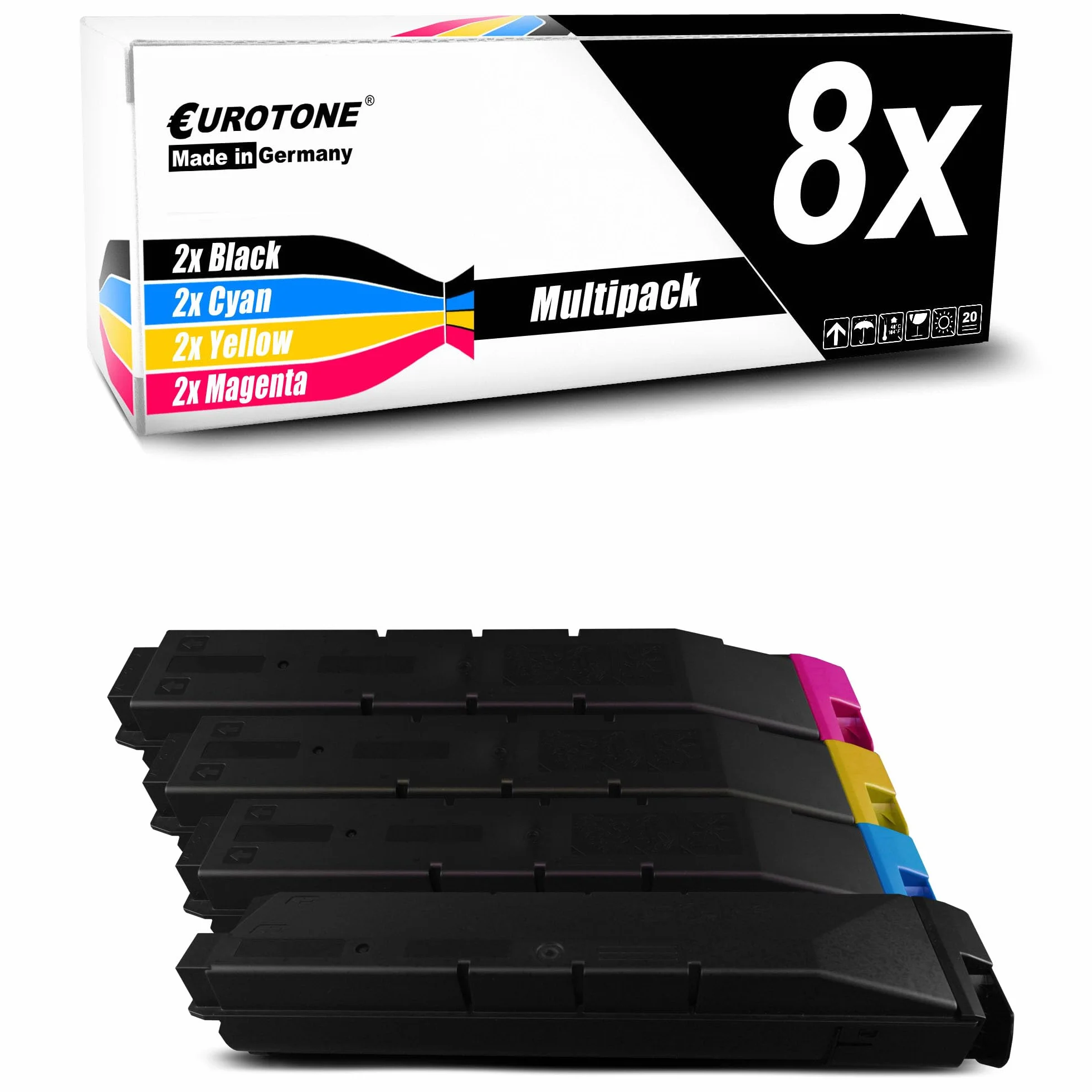 Eurotone Toner XXL w zestawie 8 x toner kompatybilny z Kyocera TASKalfa 4052ci 4053ci zamiennik TK-8525