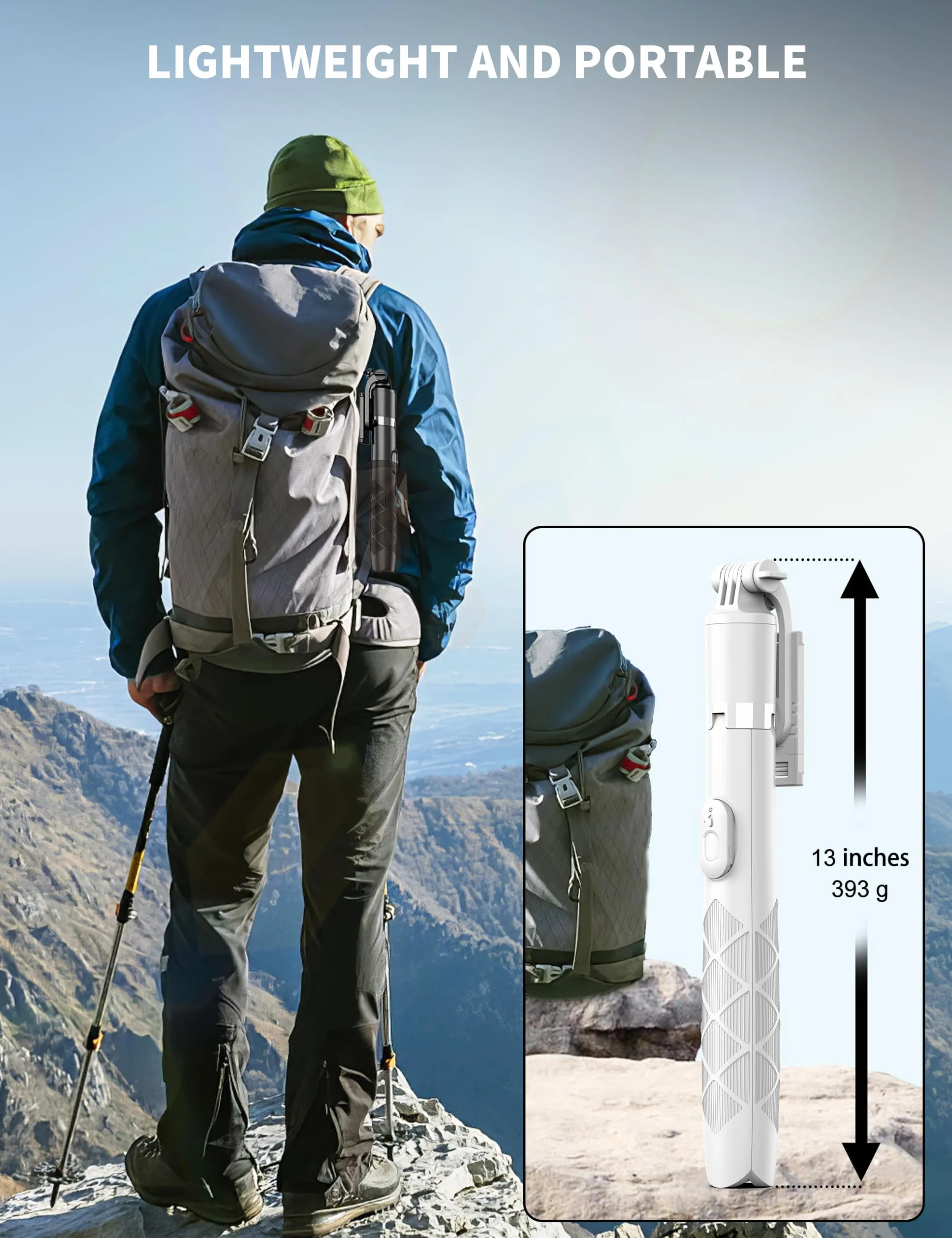 Statyw selfie stick 180 cm, rozszerzalny statyw do telefonu komórkowego All-in-1 z bezprzewodowym pilotem zdalnego sterowania, uchwyt na telefon komórkowy kompatybilny z Gopro, iPhone, Samsung