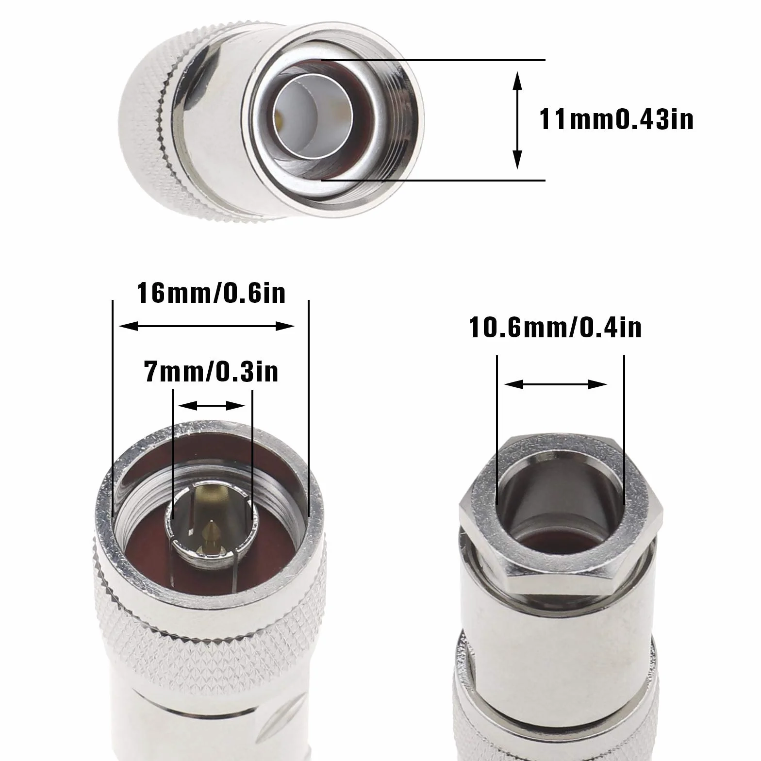 5 sztuk Typ N adapter złącze koncentryczne do 7D-FB Ecoflex 10 RG213 RG214 LMR400
