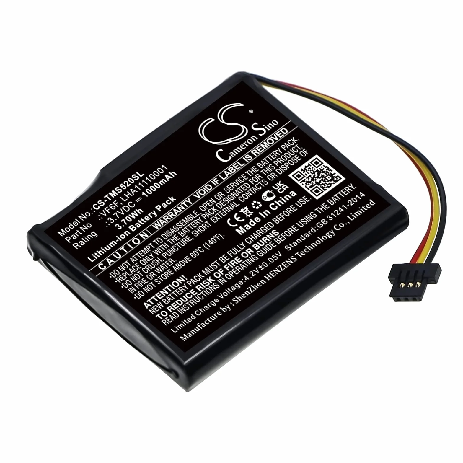 TECHTEK Bateria 1000mAh kompatybilny z [TomTom] 4AL51, Start 52 zastępuje LHA11110001, VF6F FBA
