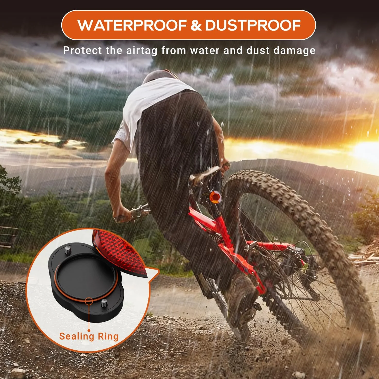 TUSITA Uchwyt Rowerowy Airtag, Ukryty Uchwyt na Sztycy Rowerową Kompatybilny z Airtags & Garmin Varia, Przeciwkradzieżowy Air tag GPS Tracker Uchwyt na Rowerowy