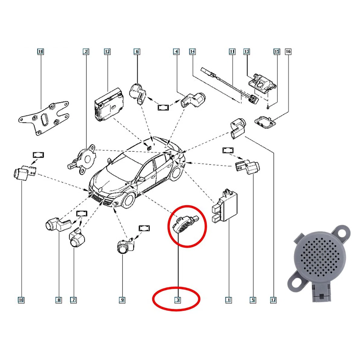 Głośnik Brzęczyka Parkingowego Akozon 256506024R dla Zoe IV Scenic IV III Kadjar Fluence-zwiększony Poziom Bezpieczeństwa Brzęczyk Czujnika Parkowania