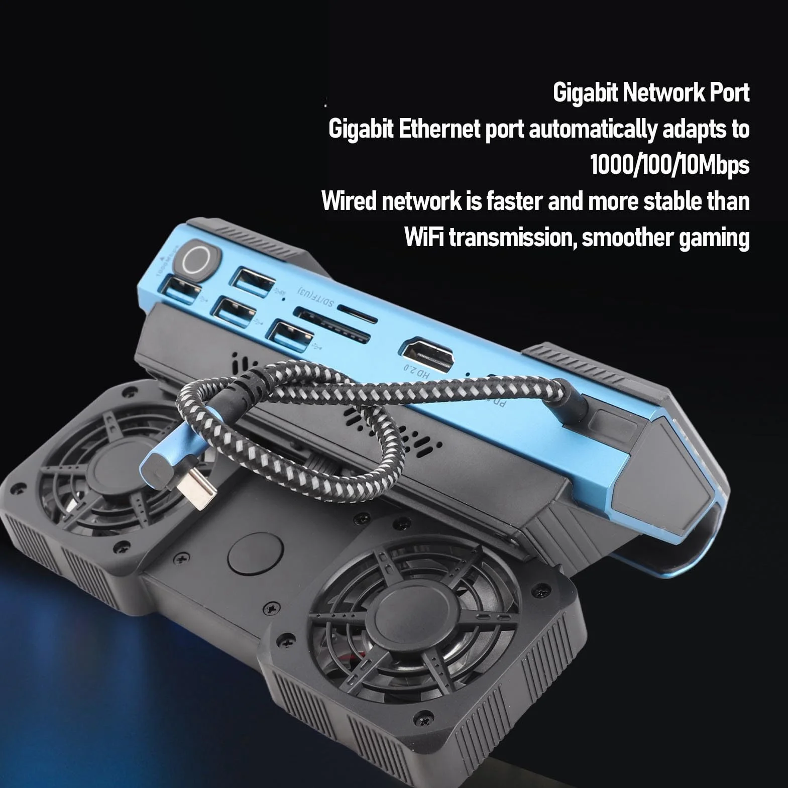 Fockety Stacja Dokująca do Steam Deck, Stacja Dokująca USB C Steam Deck 9 W 1 z HDMI 2.0 4K Przy 60 Hz, Gigabit Ethernet 1000 Mb/s, USB 3.0, Szybkie ładowanie PD 100 W do Laptopa