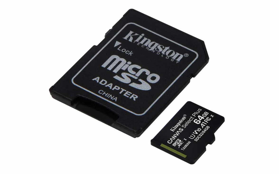 Kingston Canvas Select Plus SDCS2/64GB-3P1A Karta Pamięci Microsd, Czarny, 64 GB
