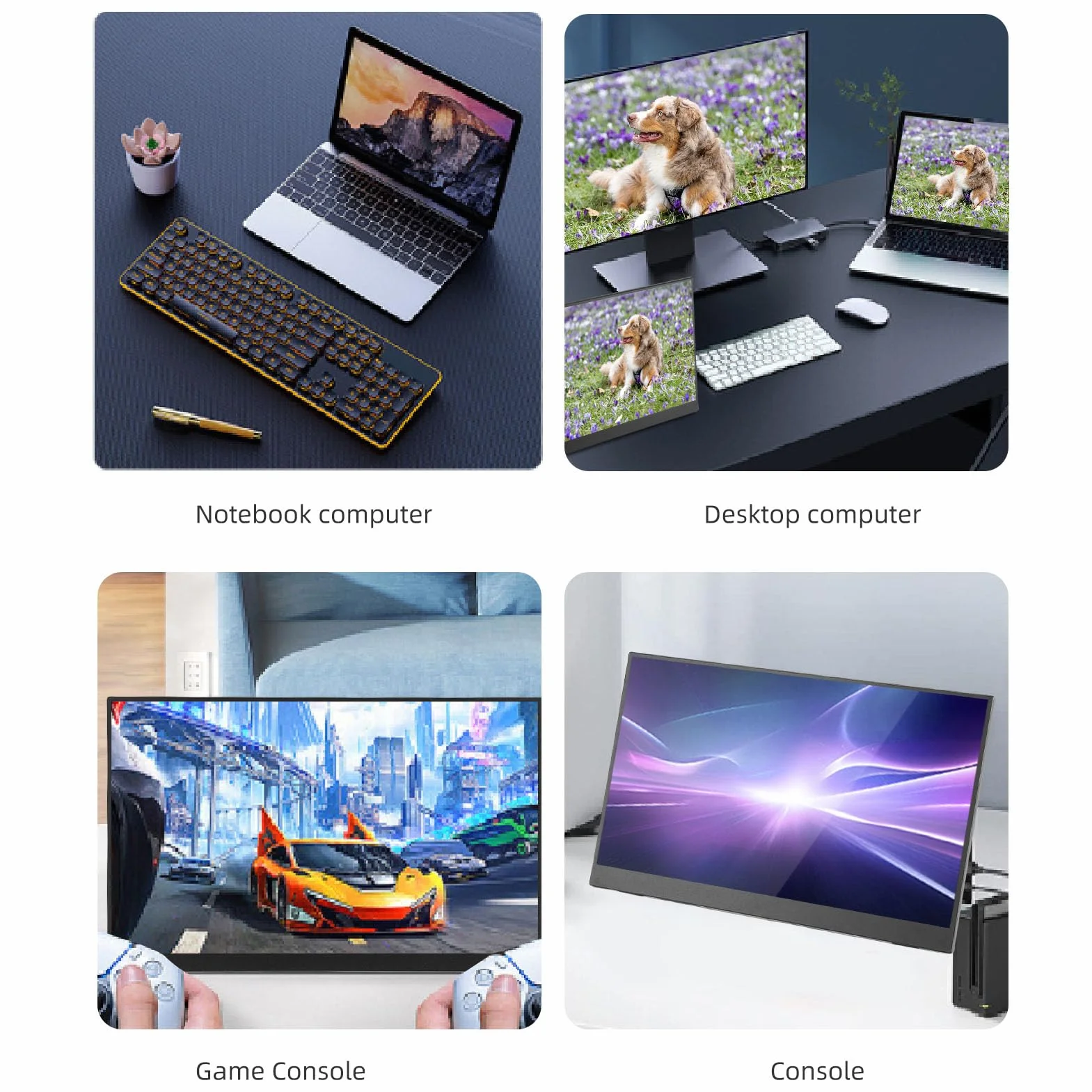 Wyświetlacz Komputerowy o Przekątnej 15,6 Cala, 1080P, częstotliwość Odświeżania 120 Hz, 2 Porty Typu C i Mini HD, do Konsoli do Gier Stacjonarnych w Laptopach