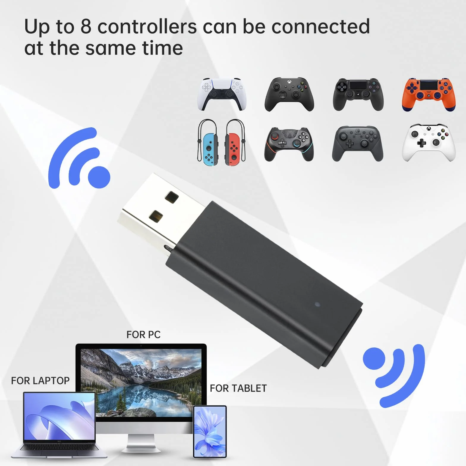 ELUTENG Bezprzewodowy adapter USB Bluetooth 5.0 do kontrolera Xbox One X/One S/Elite 2/Series X/S Windows 11/10/8/7 PC