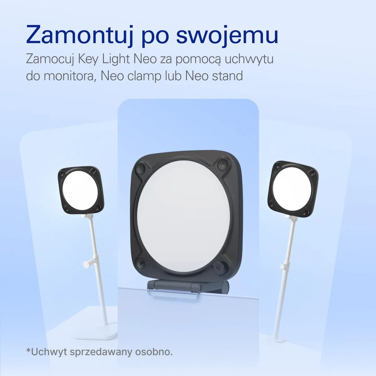 Elgato Key Light Neo (Czarny) – profesjonalne oświetlenie, bez odblasków, regulowane mocowanie, sterowanie ręczne lub Wi-Fi, biuro/transmisja, Teams/Zoom/Slack/Twitch/YouTube – Laptop, PC, Mac | Oświetlenie do wideorozmów i streamingu, Wi-Fi lub onboard,