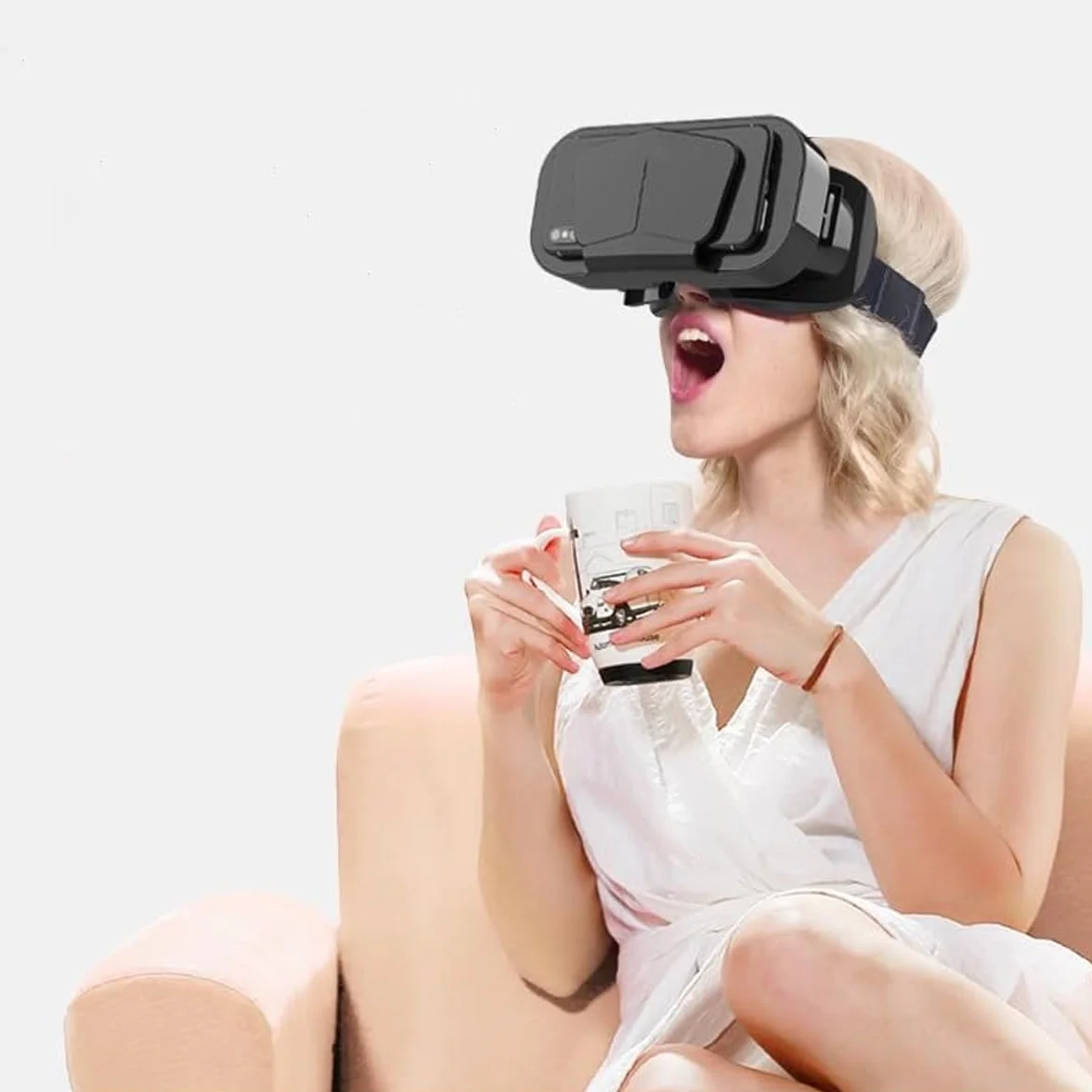 3D okulary VR wirtualna rzeczywistość zestaw słuchawkowy Obsługa 360° Panorama duży ekran An-Ti Bluelight Regulowana odległość źrenic dla filmów i gier
