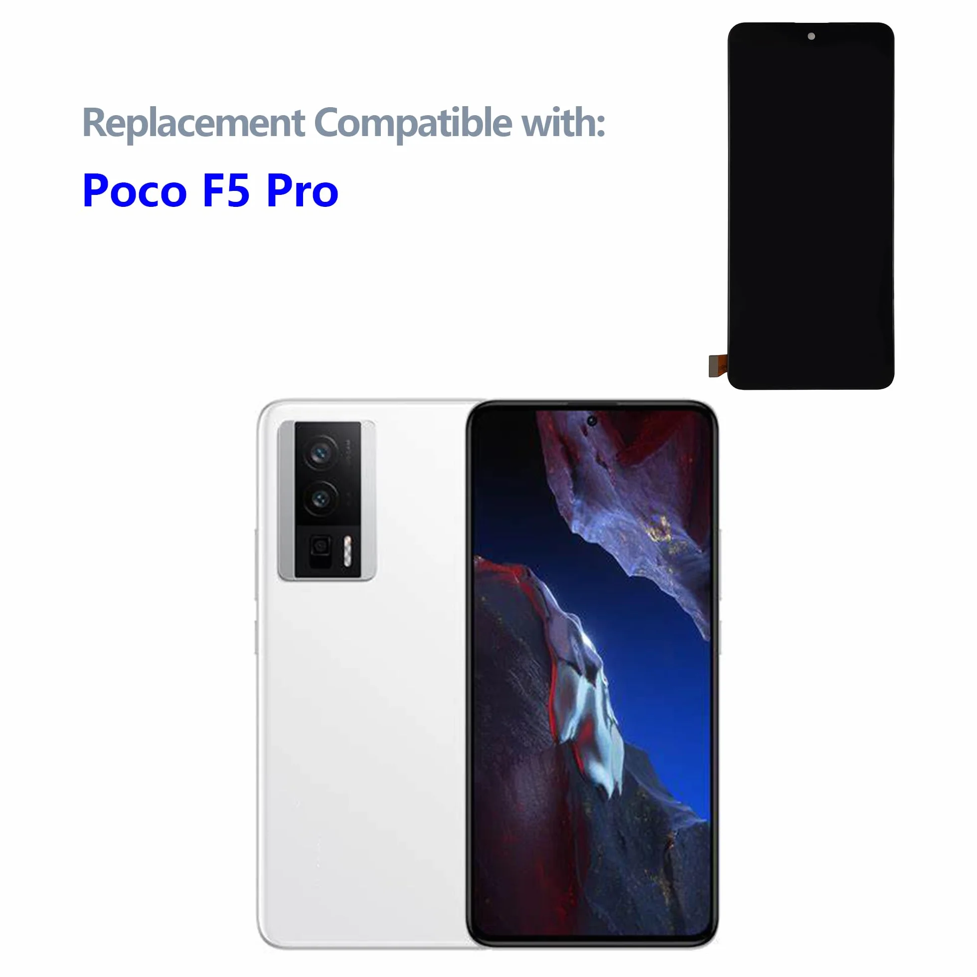 Wyświetlacz TFT 6,67" kompatybilny z Xiaomi Poco F5 Pro 23013PC75G czarny bez ramki ekran dotykowy digitizer zestaw narzędzi