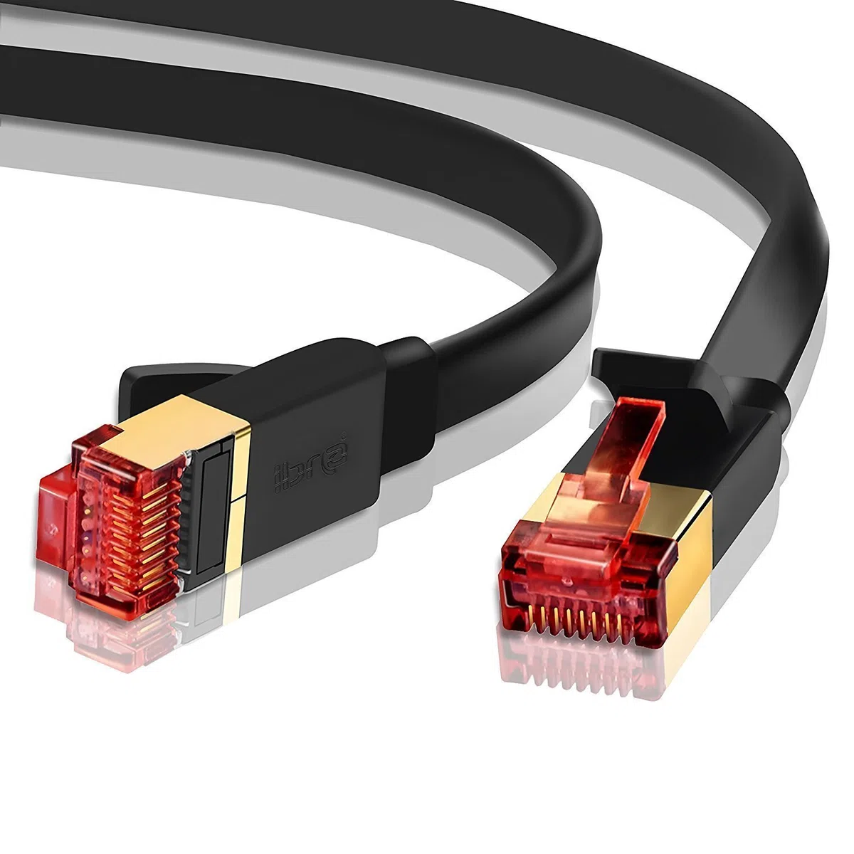 IBRA Kabel Ethernet 10 m, Cat 7 Gigabit Lan Network RJ45 kabel krosowy o wysokiej prędkości, płaska konstrukcja 10 Gb/s do 600 MHz, formowany STP do przełącznika, routera, modemu, panelu krosowniczego, komputera i innych