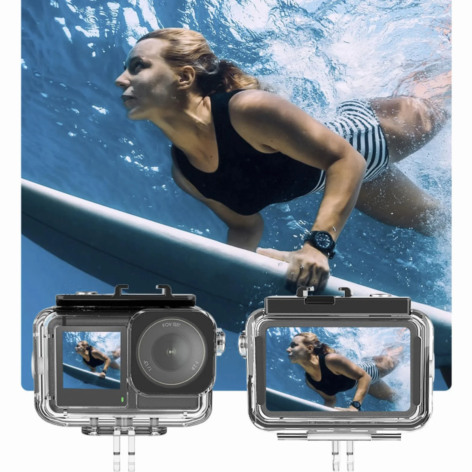 Zestaw akcesoriów do DJI OSMO Action 5 Pro, wodoodporna obudowa do nurkowania, podwodny uchwyt pływający, folia ochronna do szkła, silikonowe etui z osłoną obiektywu, wkładki przeciwmgielne