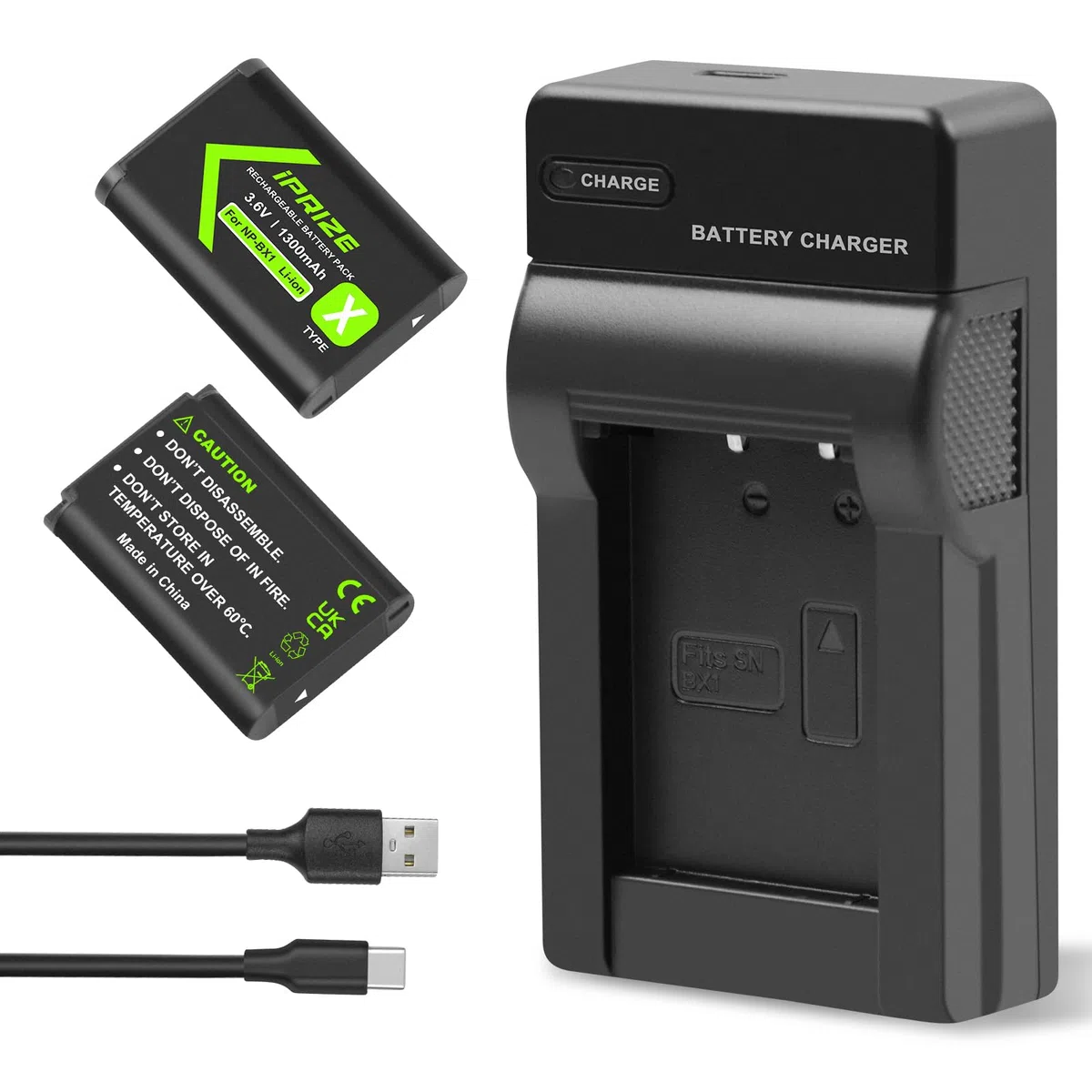 2 x akumulator NP-BX1 1300 mAh i ładowarka do Sony ZV-1, Cyber-Shot DSC-RX100 (II/III/IV/V/VA/VI/VII), DSC-WX500 HX300, HX400V, WX300, WX350, HDR-AS15, AS15, AS15 B, AS15S, BBAS30V