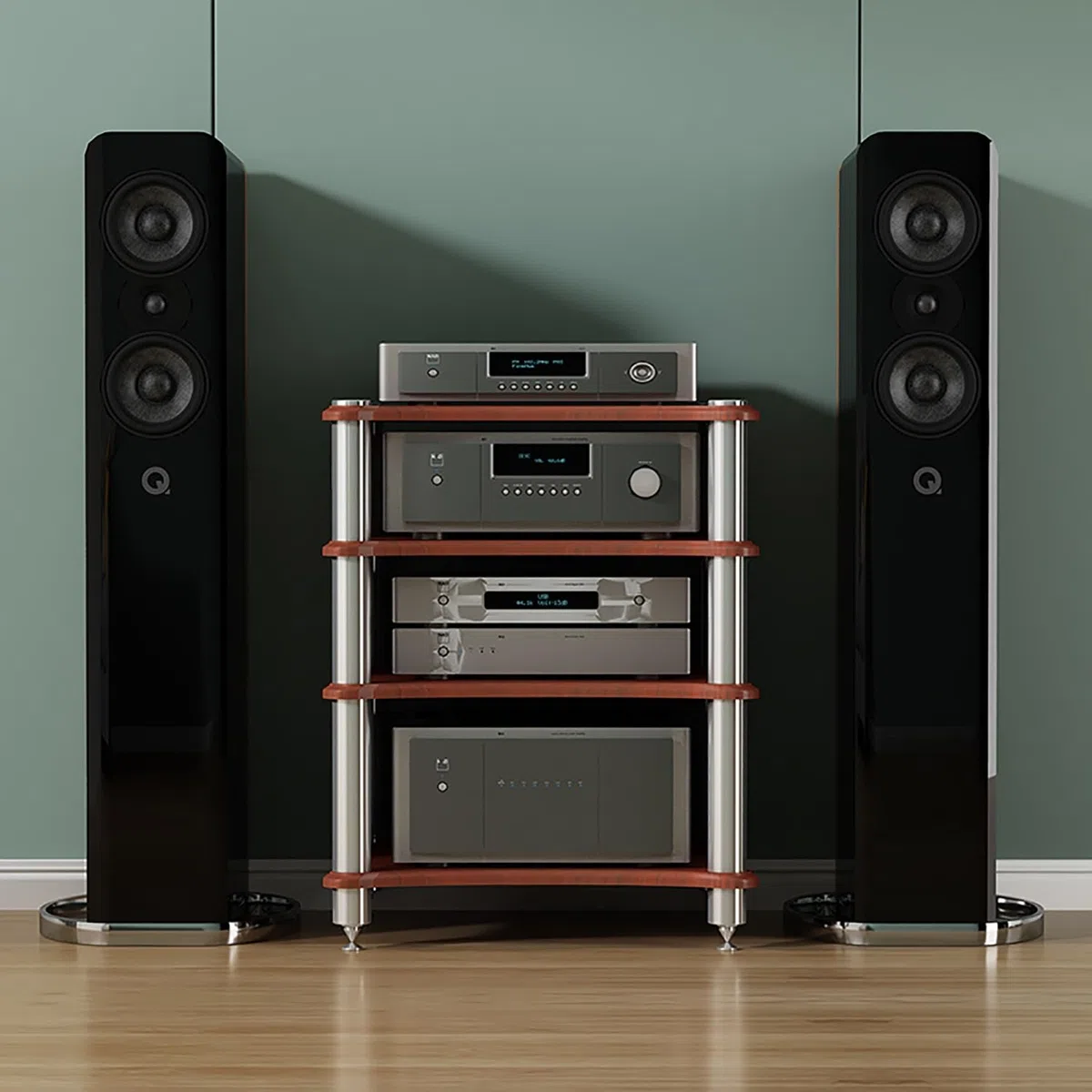 Stojak stereo, regał audio, półka na multimedia, stojak na konsole do gier, stojak na multimedia AV, półka narożna, półka projektora, stereo, audio, wieża, do projektora, PS5, odtwarzacza DVD, konsoli