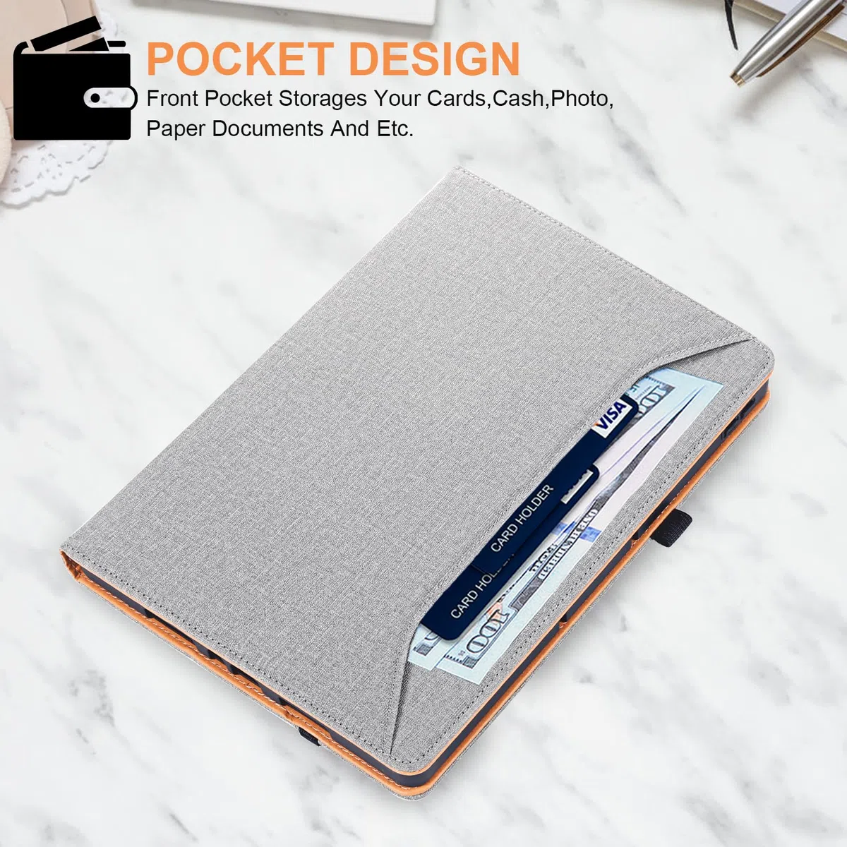 Etui do Redmi Pad 2 Pro z uchwytem na długopis, odporne na uderzenia, etui do Xiaomi Redmi Pad 2 Pro 5G 12,1 cala, szare