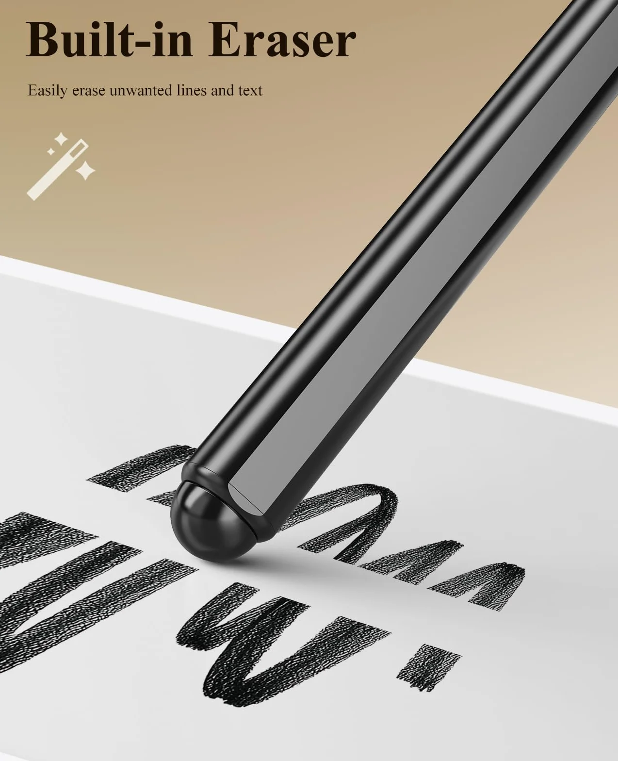 TiMOVO Magnetic EMR Stylus Pen compatible with Remarkable 2, 4096 Pressure Levels, No Charging, Digital Eraser, Palm Rejection, Tilt Support, 3 Replacement Tips, Black