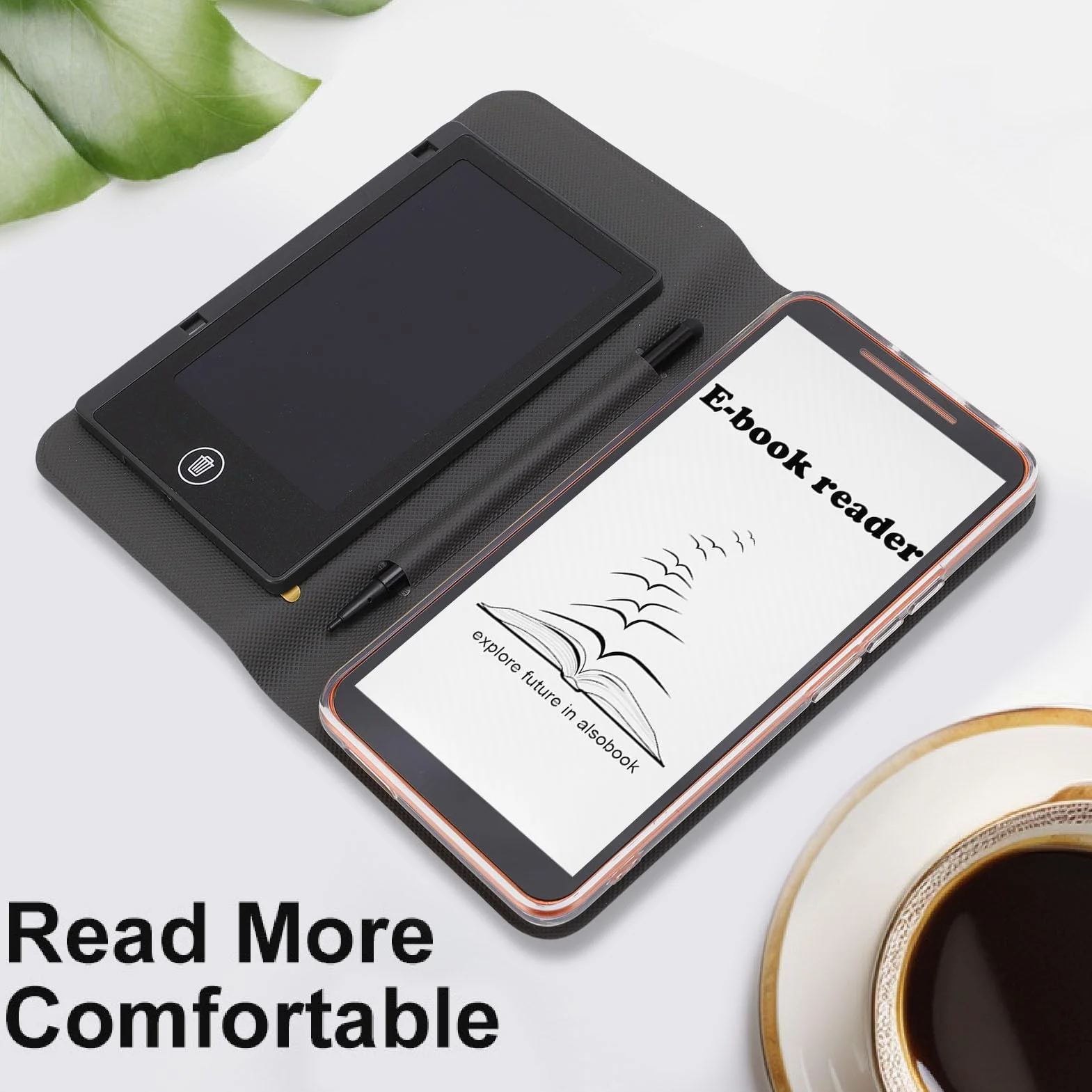 Asixxsix Czytnik E-booków Android 8.1, 5,7 Cala E-Ink Display1gb RAM 8GB ROM Compact Mobile Epaper Reader z Wi-Fi Bluetooth GPS FM, Wbudowany Aparat Głośnikowy, Długopis i Słuchawki