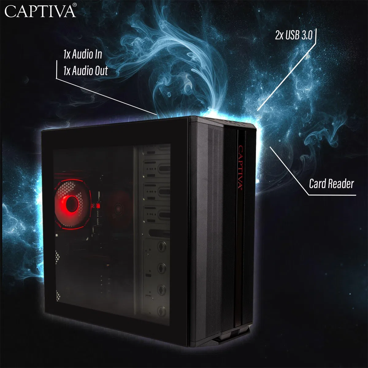 Captiva PC Entry Gaming R10-0032 (Ryzen 7 5700X/RTX5060 8GB GDDR7/SSD 1TB/16GB/WLAN/Windows 11 Home 64-bit) (100032)