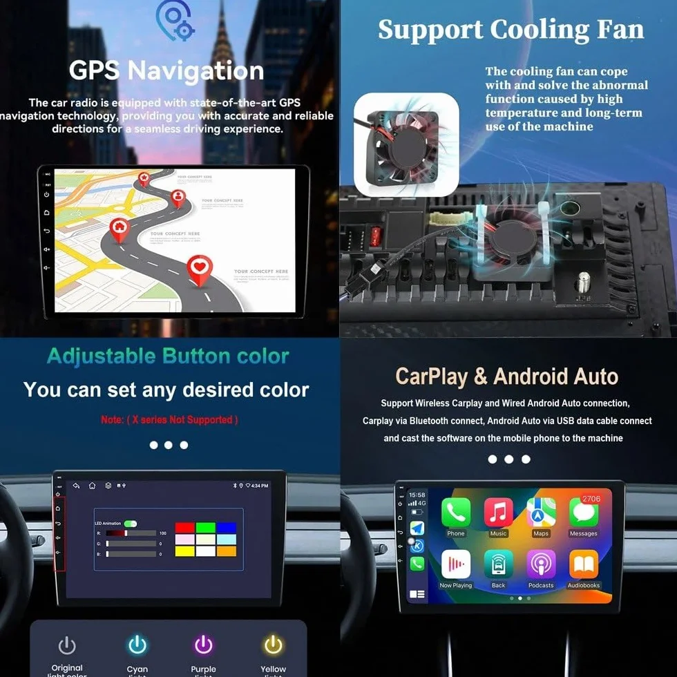 Ekran Apple Car Play I Android Auto dla Volkswagen Touareg I 1 GP 2002-2010 Odbiorniki Car Audio, Wyświetlacz Hd, Przenośna Nawigacja Na Żywo, Odtwarzacz Muzyki I, 8 Rdzeń 4G+64G
