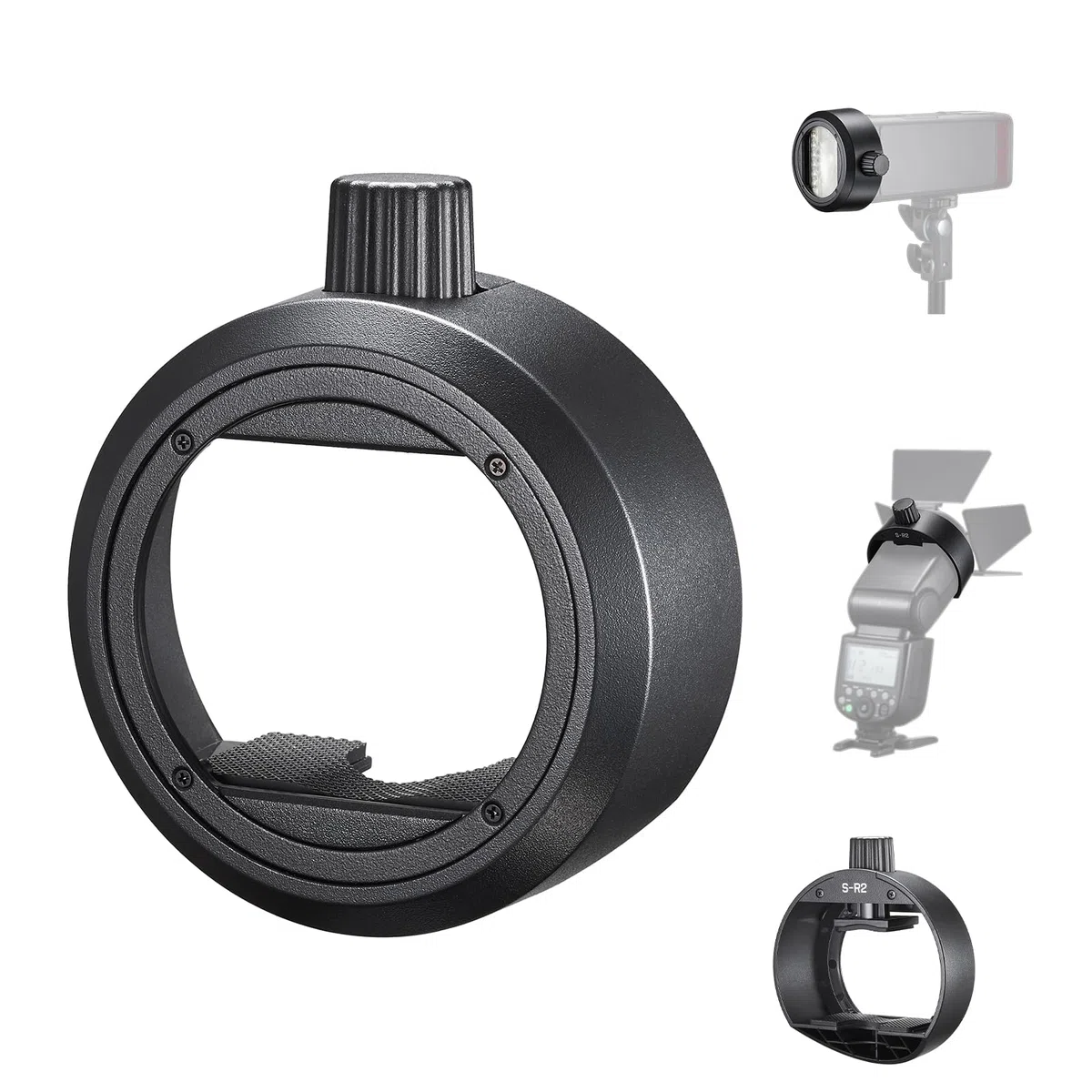 Godox S-R2 ulepszony adapter na uchwyt na lampę błyskową z okrągłą głowicą do mocowania na kamerze, do Godox AD200 AD200Pro AD200Pro II V860III V850III TT685II TT600 TT520II