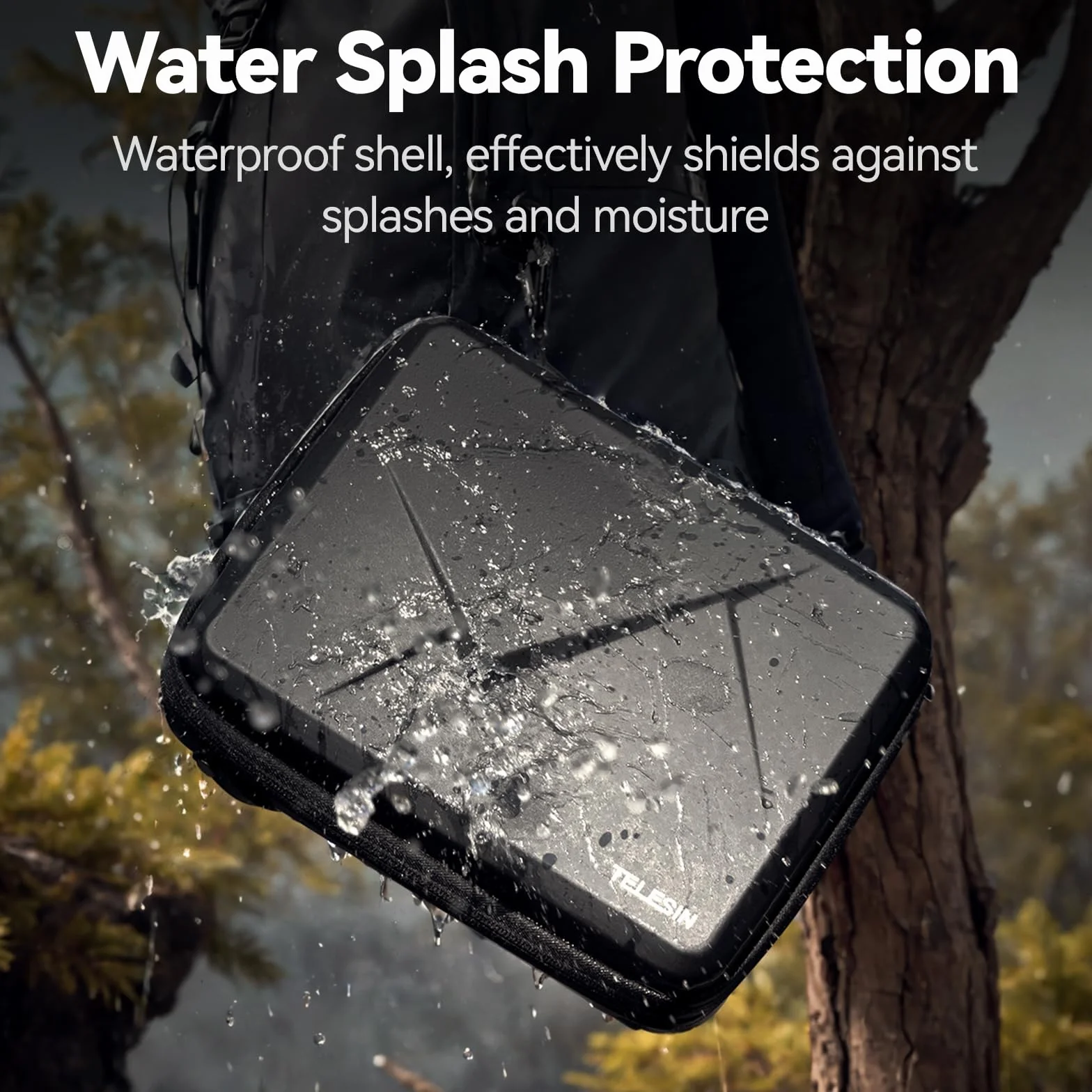 TELESIN Torba do przenoszenia akcesoriów Osmo Action 5 Pro, wodoszczelna, 3 komorowe, 0.53 kg, jednolity, beżowy, górny uchwyt, CARRIER_BAG_CASE, uniseks