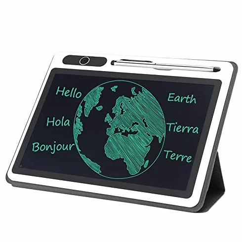 10-calowy notatnik elektroniczny Tablet LCD Narzędzie do ręcznego malowania Jakość Wysoka technologia laminowania (czarna ze skórzaną obudową))