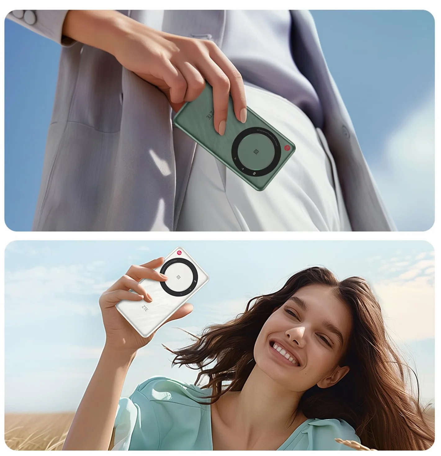 ZTE 5G Pocket WiFi U30 Air 4500mAh Type-C 867Mb/s 2,4/5 GHz Dual Band Przenośny Hotspot 5G 4G LTE Karta SIM Mobilny router - Biały